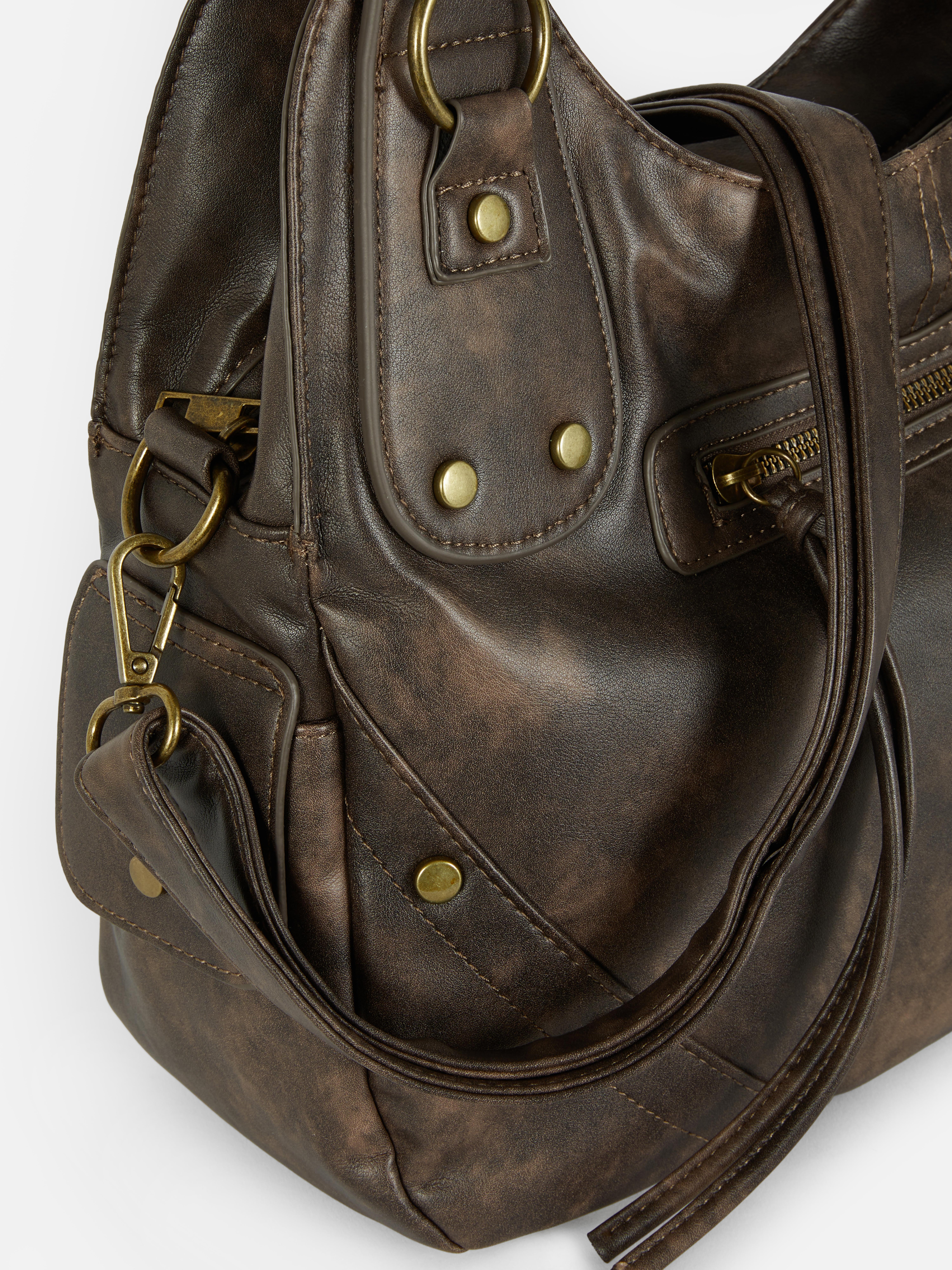 Distressed Slouchy Tote Bag