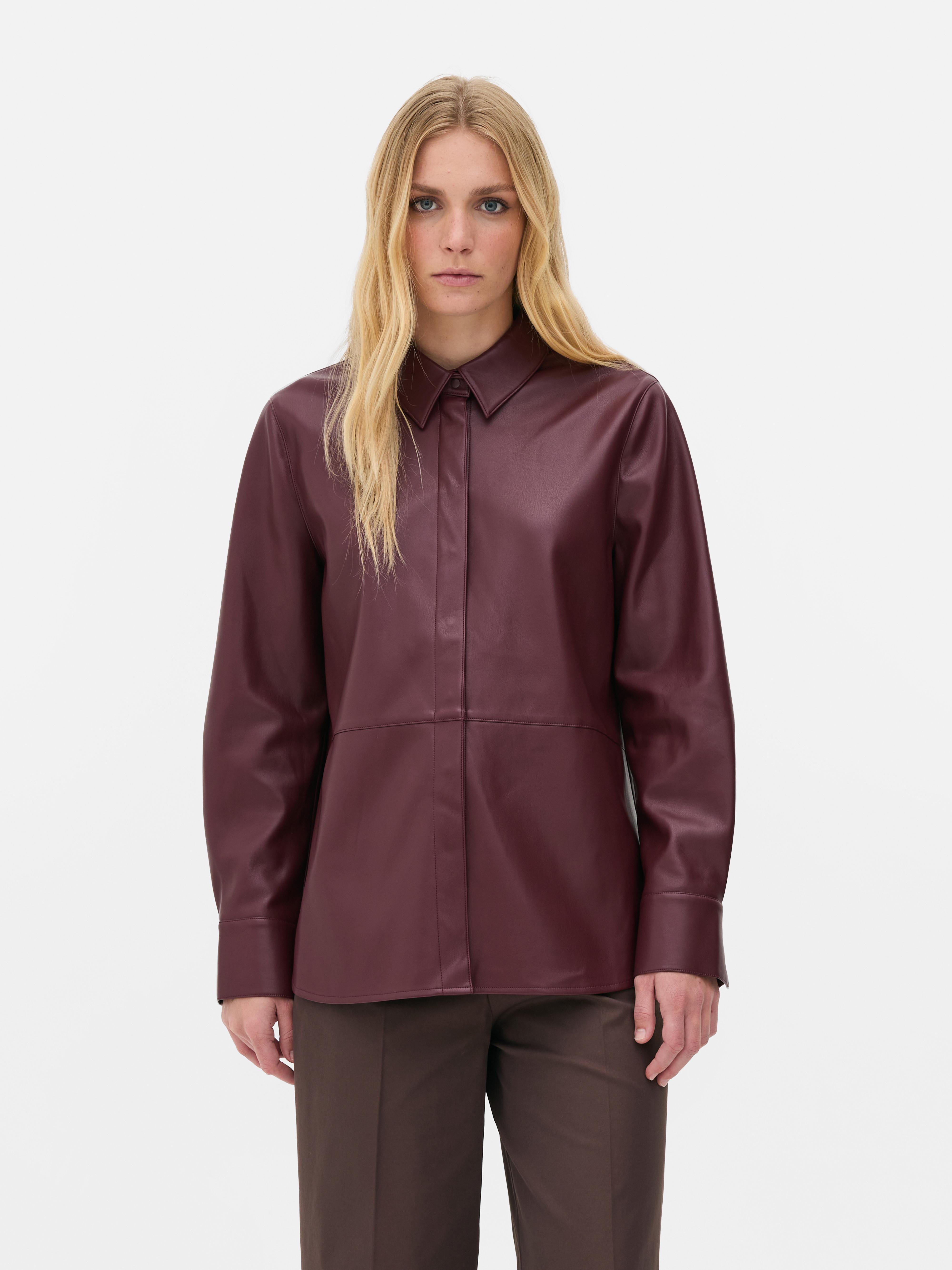 Faux Leather Overshirt