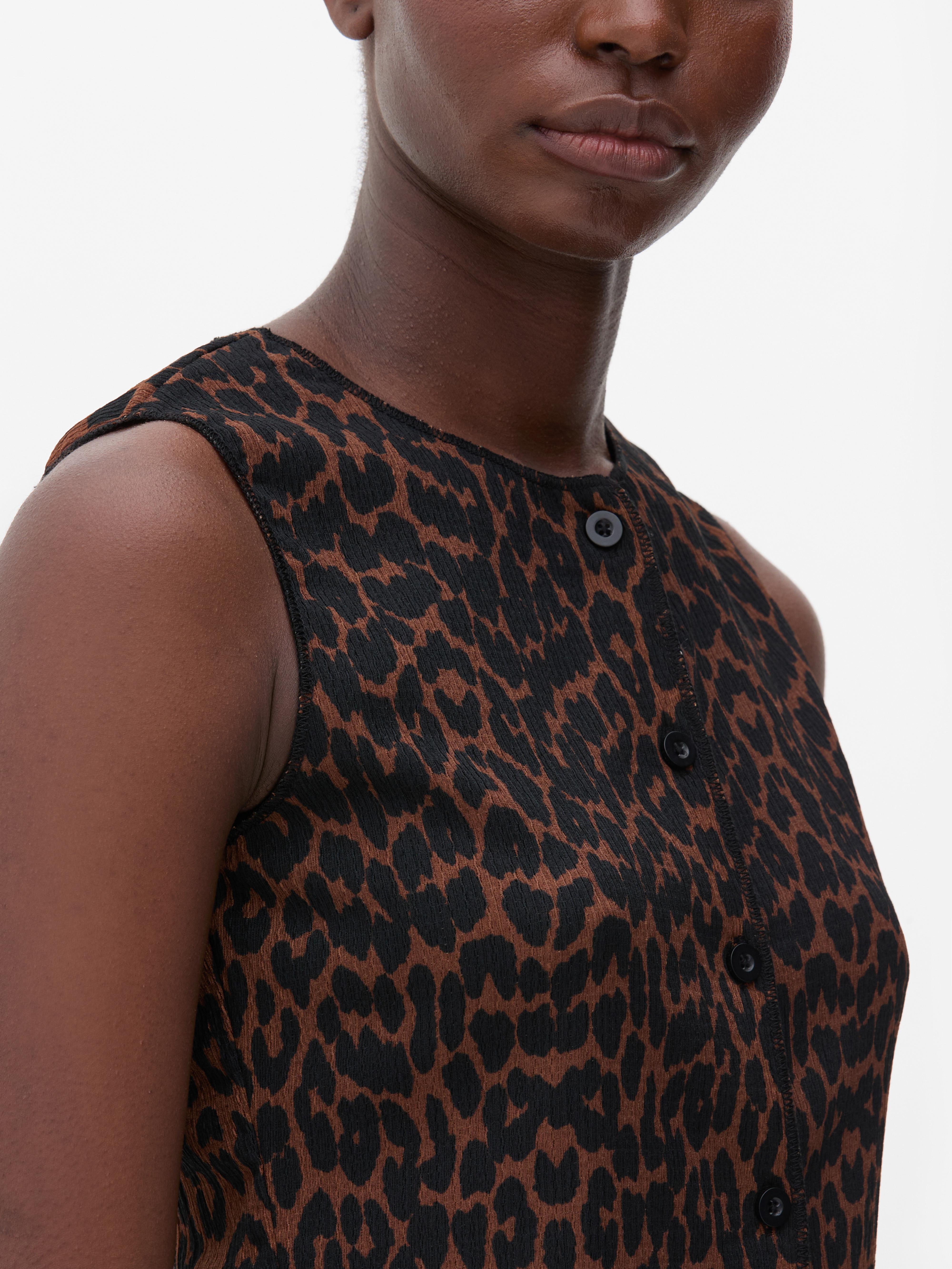 Leopard Crinkle Vest