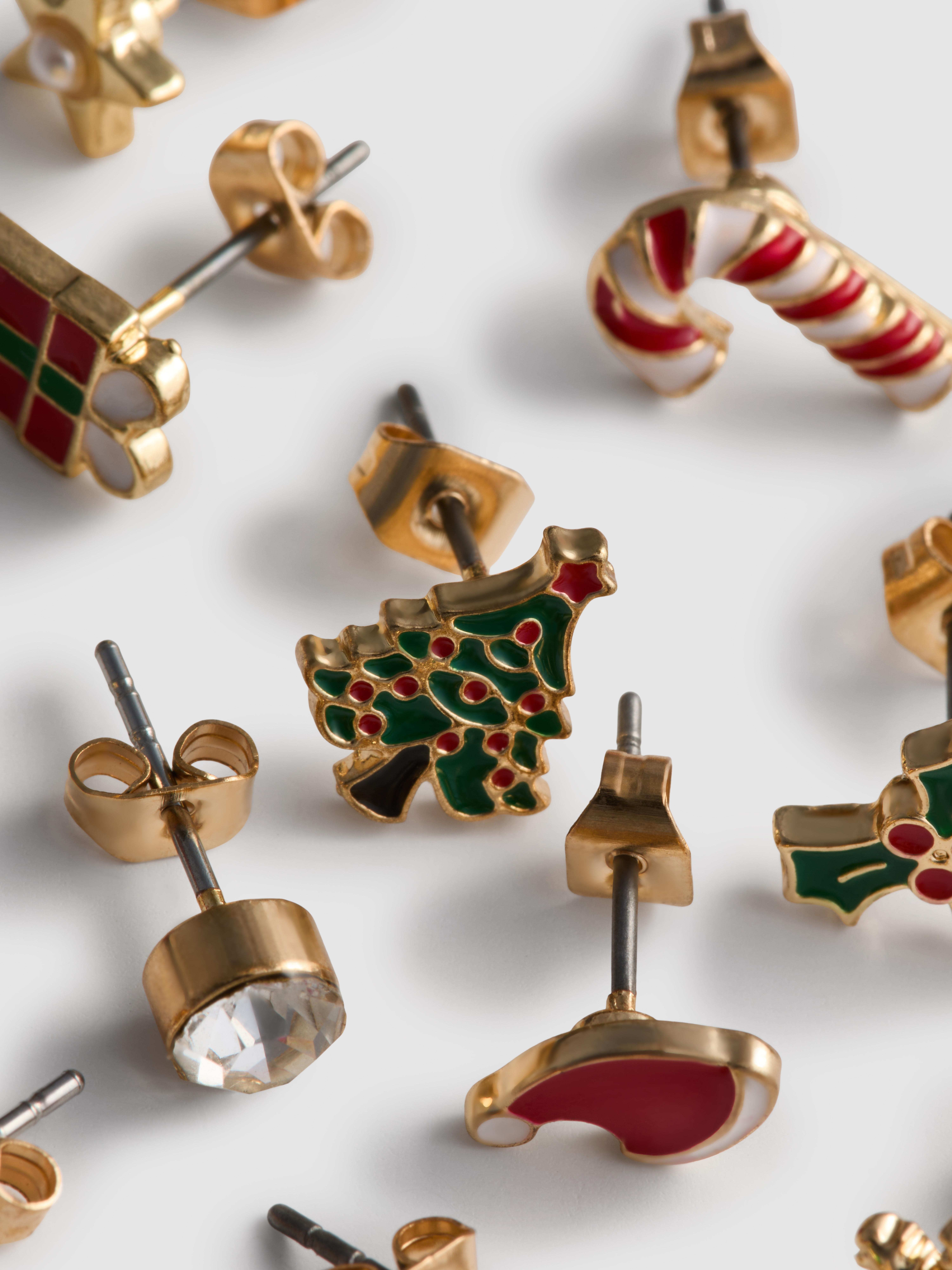 15pk Festive Stud Earrings