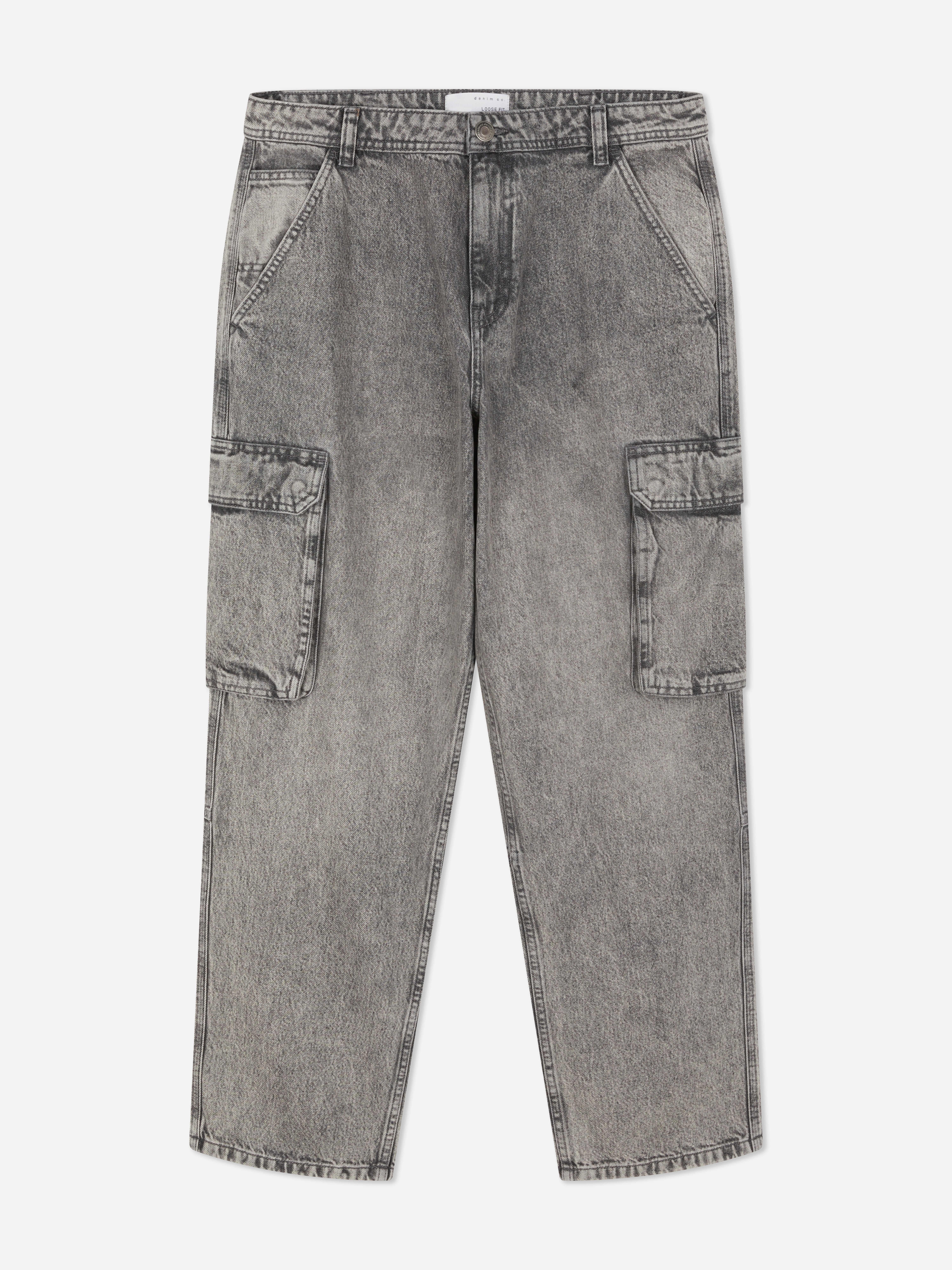 Mid-Rise Loose Cargo Jeans