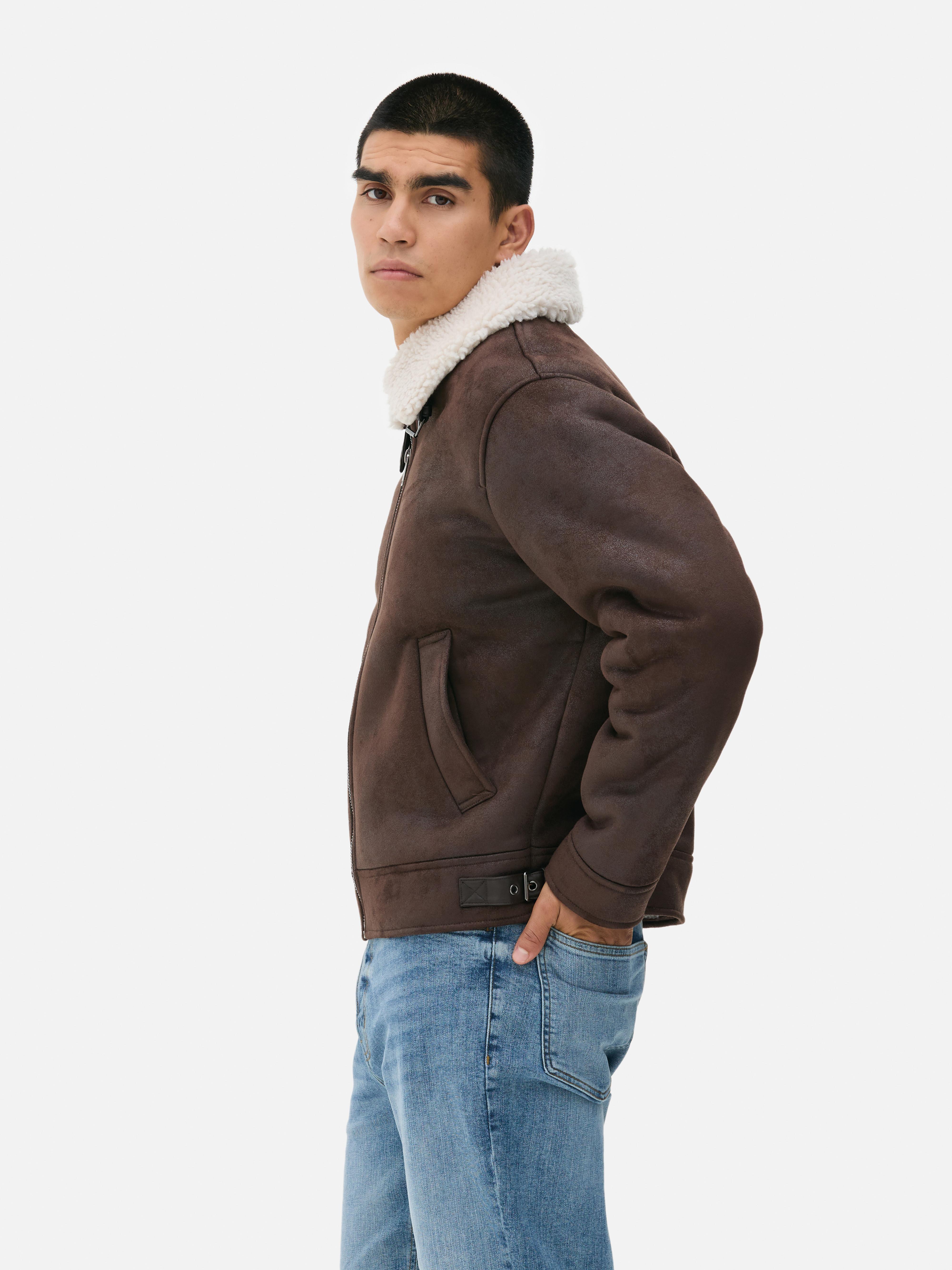 Suede And Faux Fur Flight Jacket