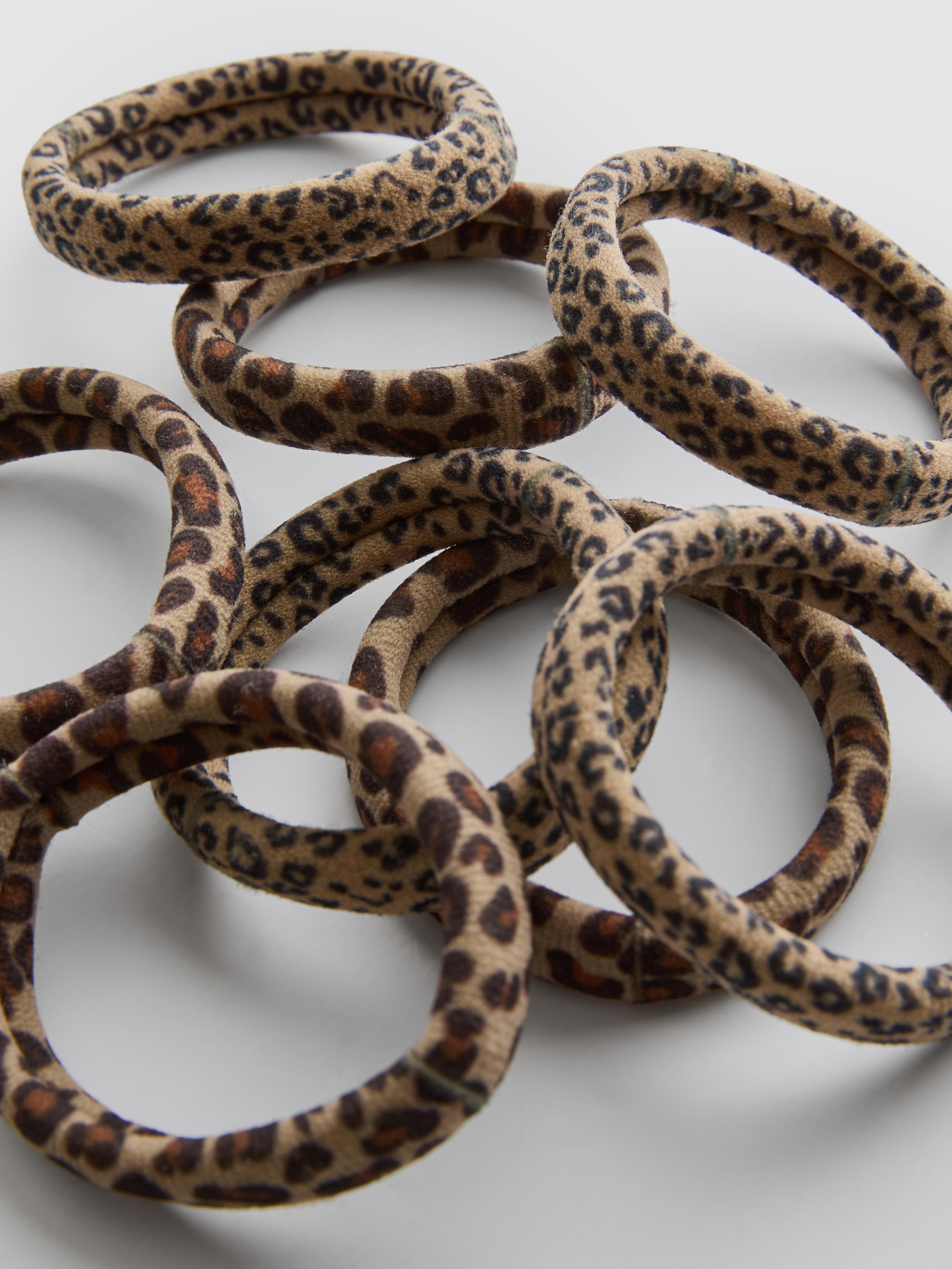 6pk Leopard Print Hair Bands