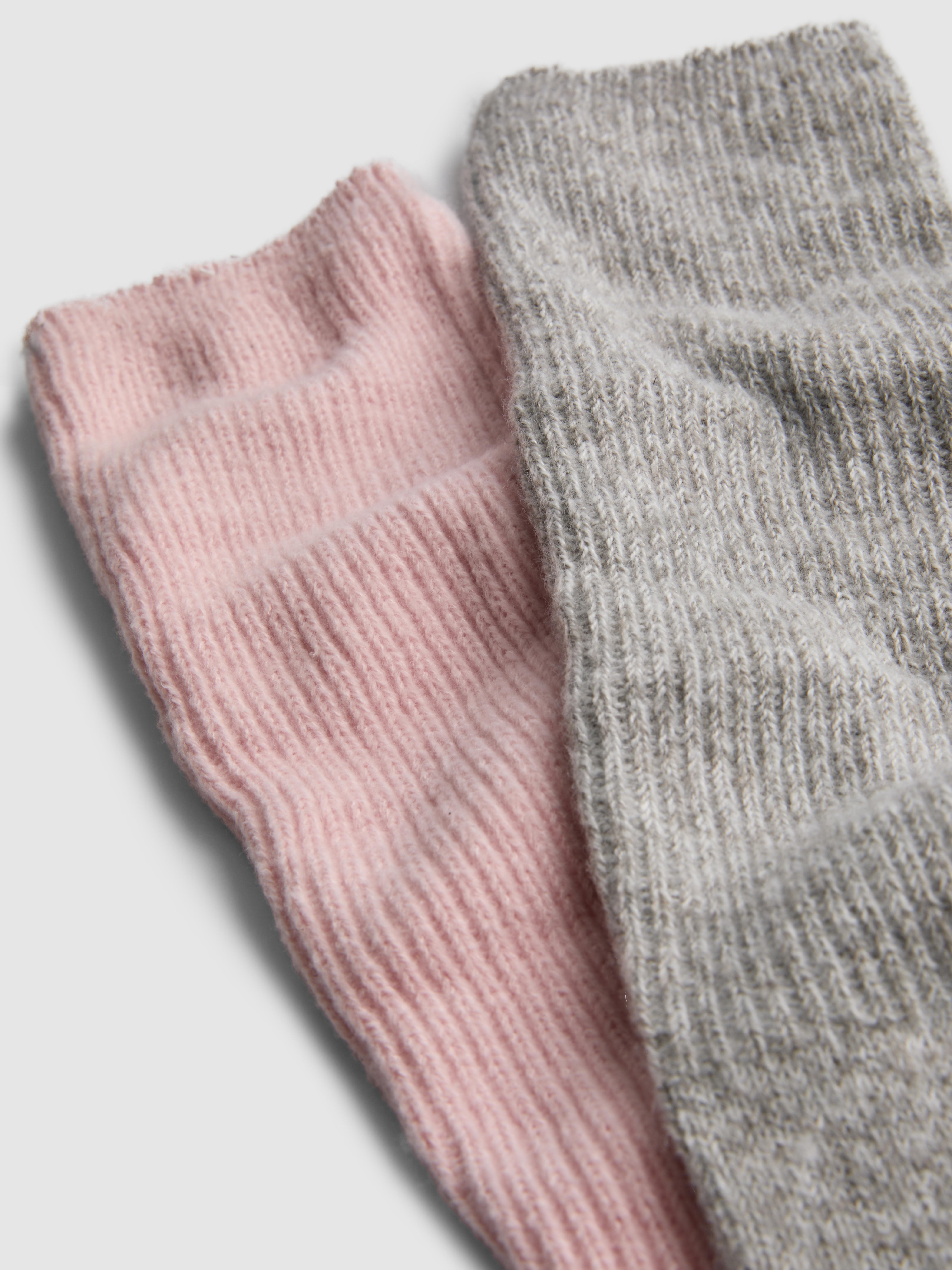 2pk Ribbed Home Socks