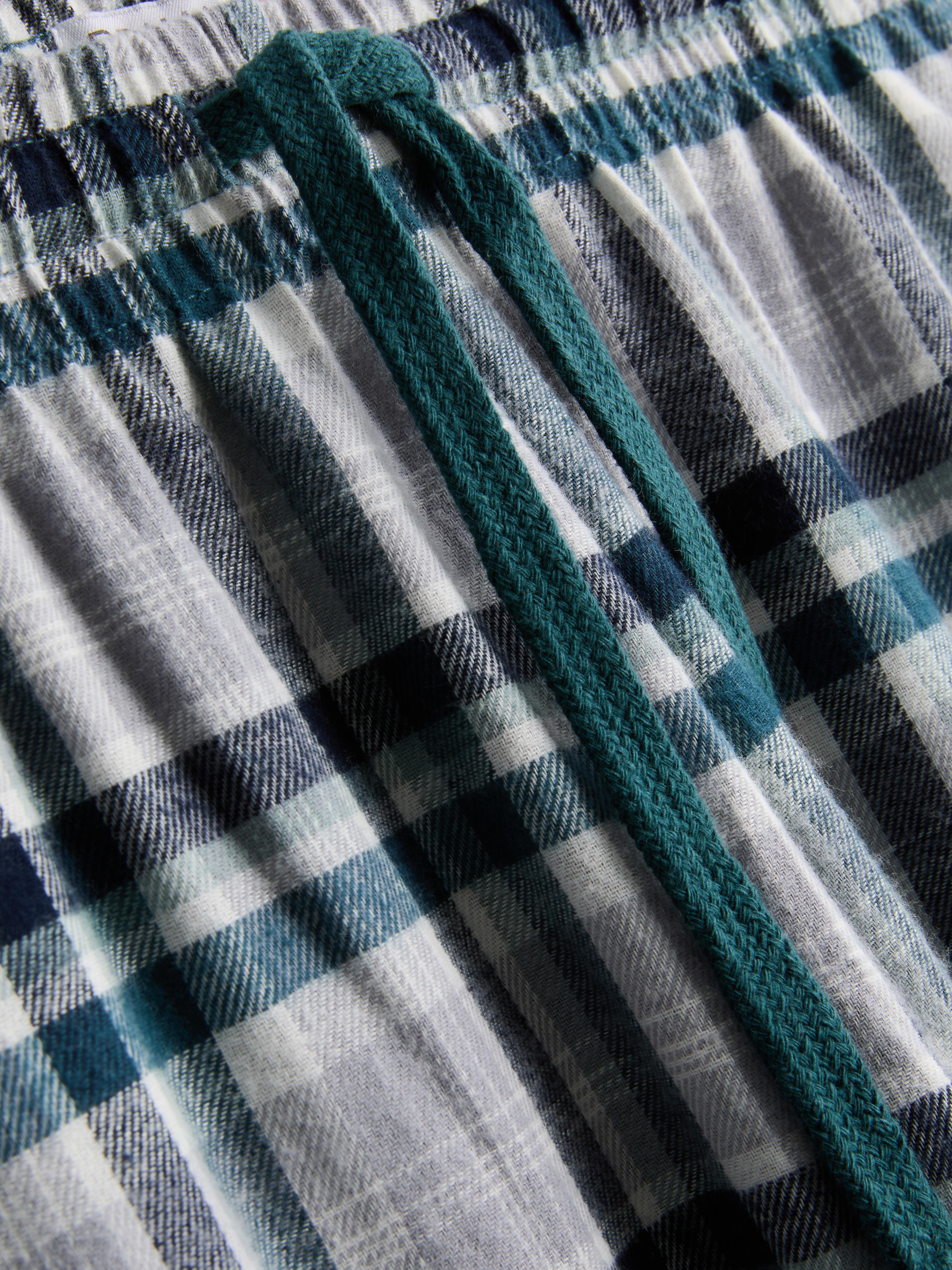 Brushed Cotton Check Long Pajamas