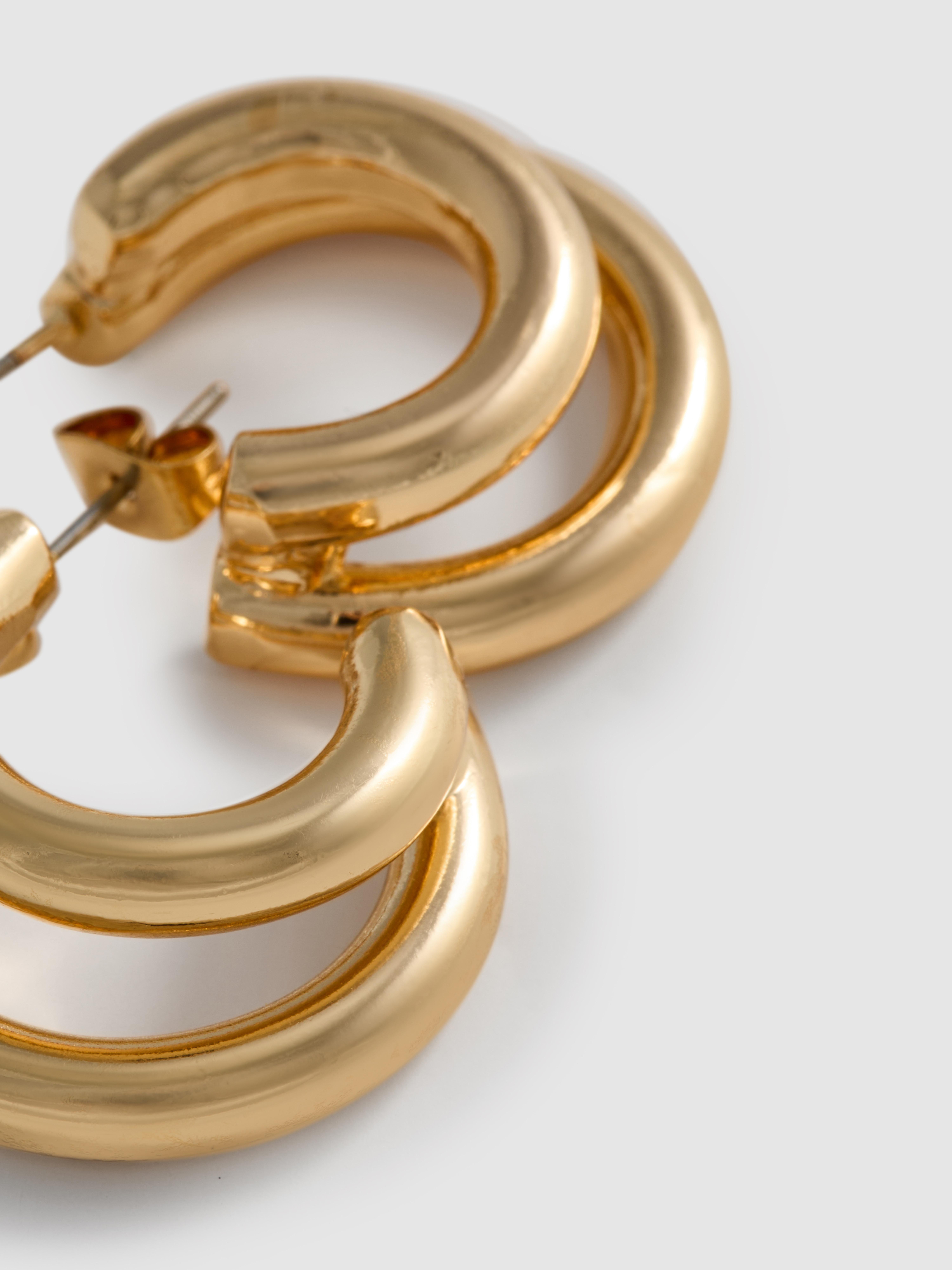 The Edit Double Hoop Stud Earrings