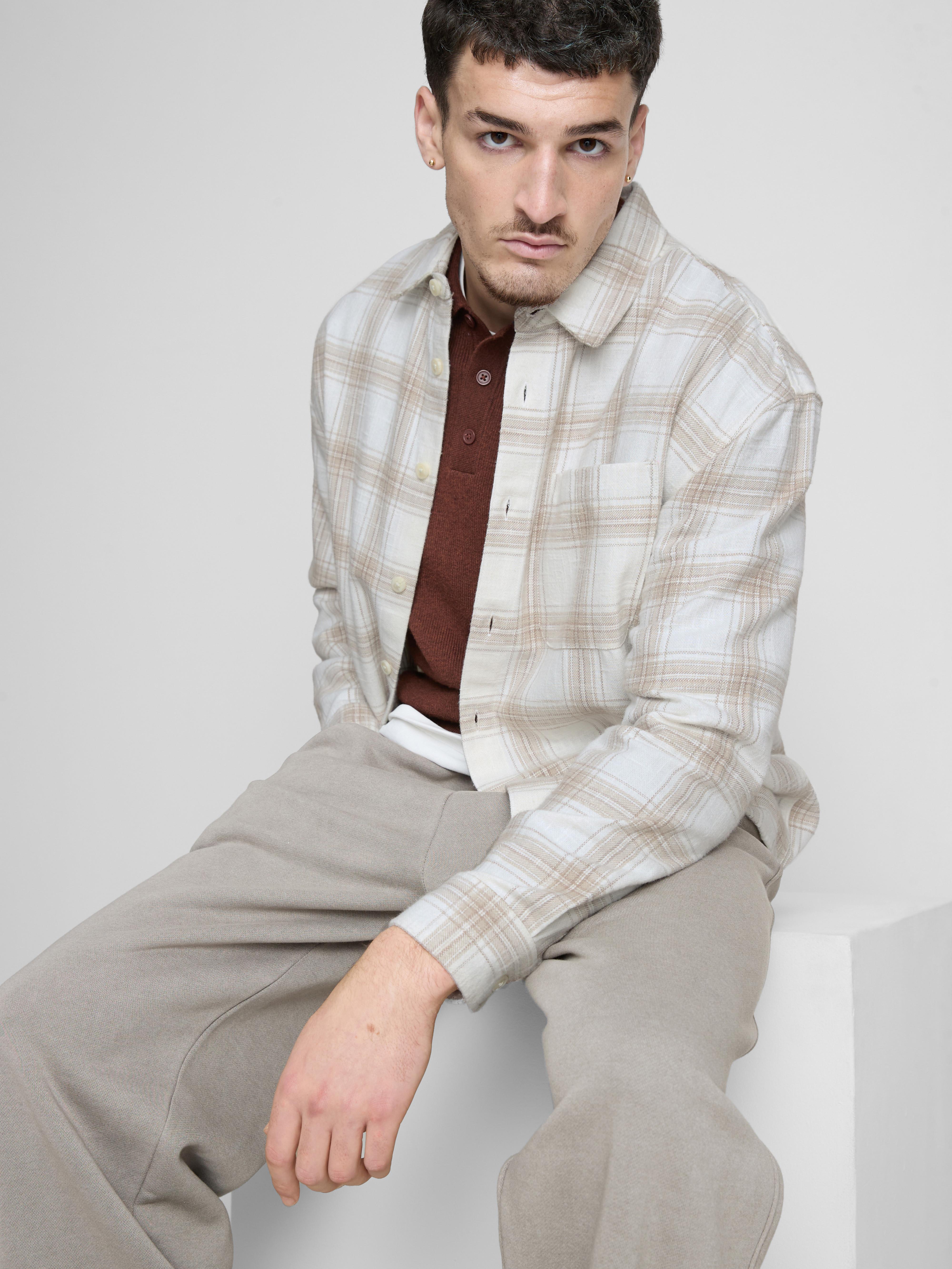 Textured Check Long Sleeved Shirt