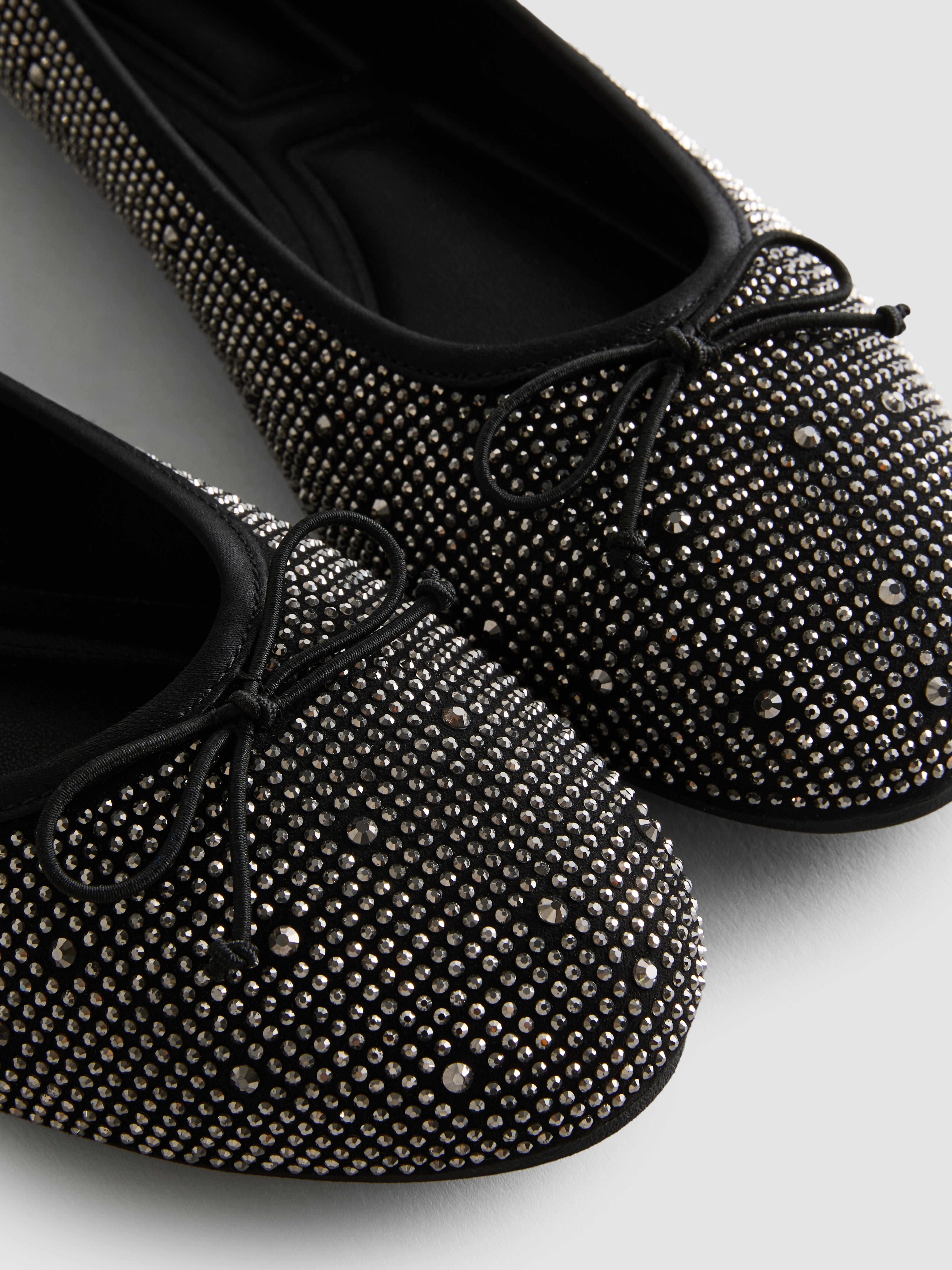 Hot Fix Rhinestone Ballerina Flats