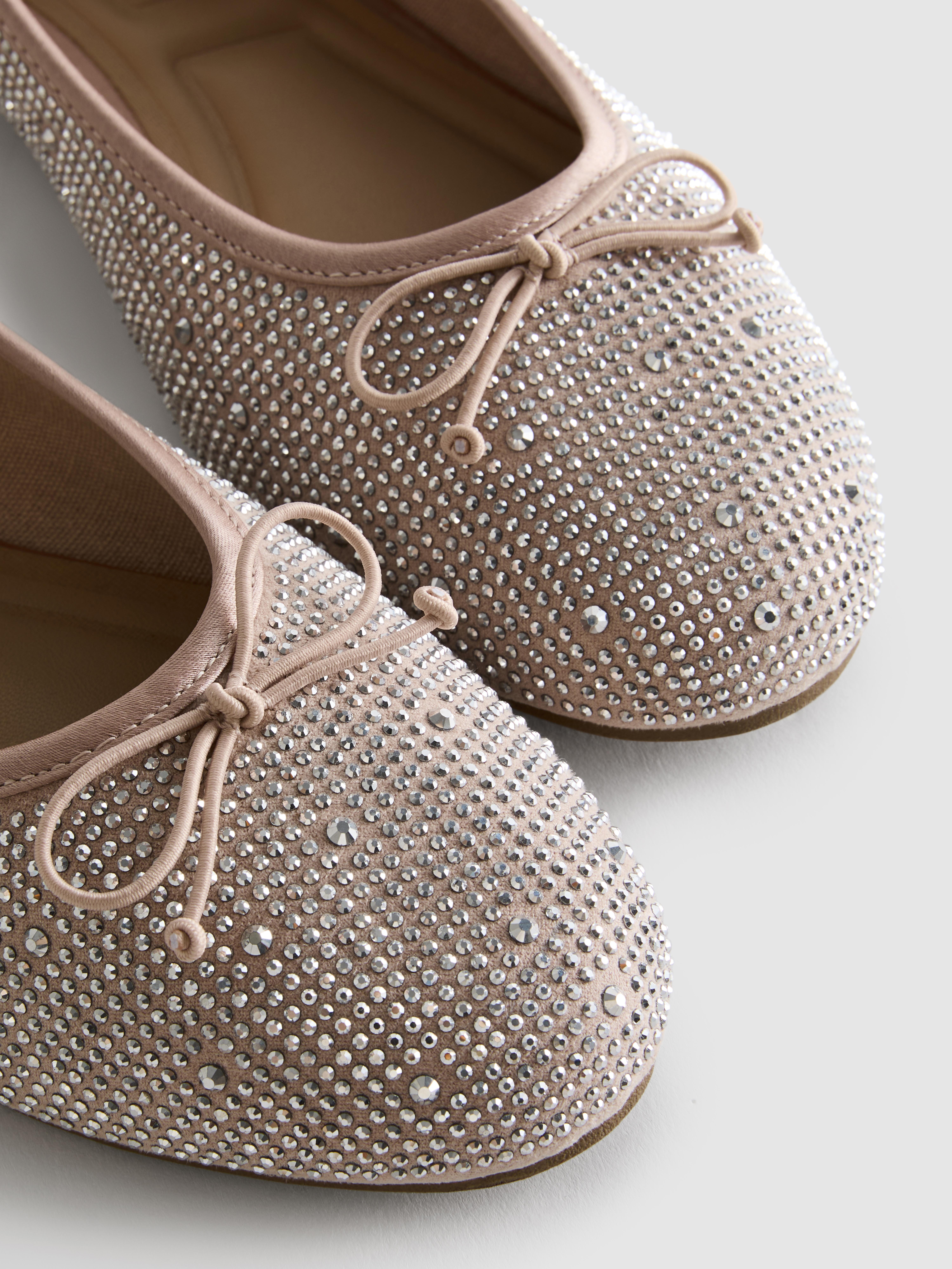 Hot Fix Rhinestone Ballerina Flats