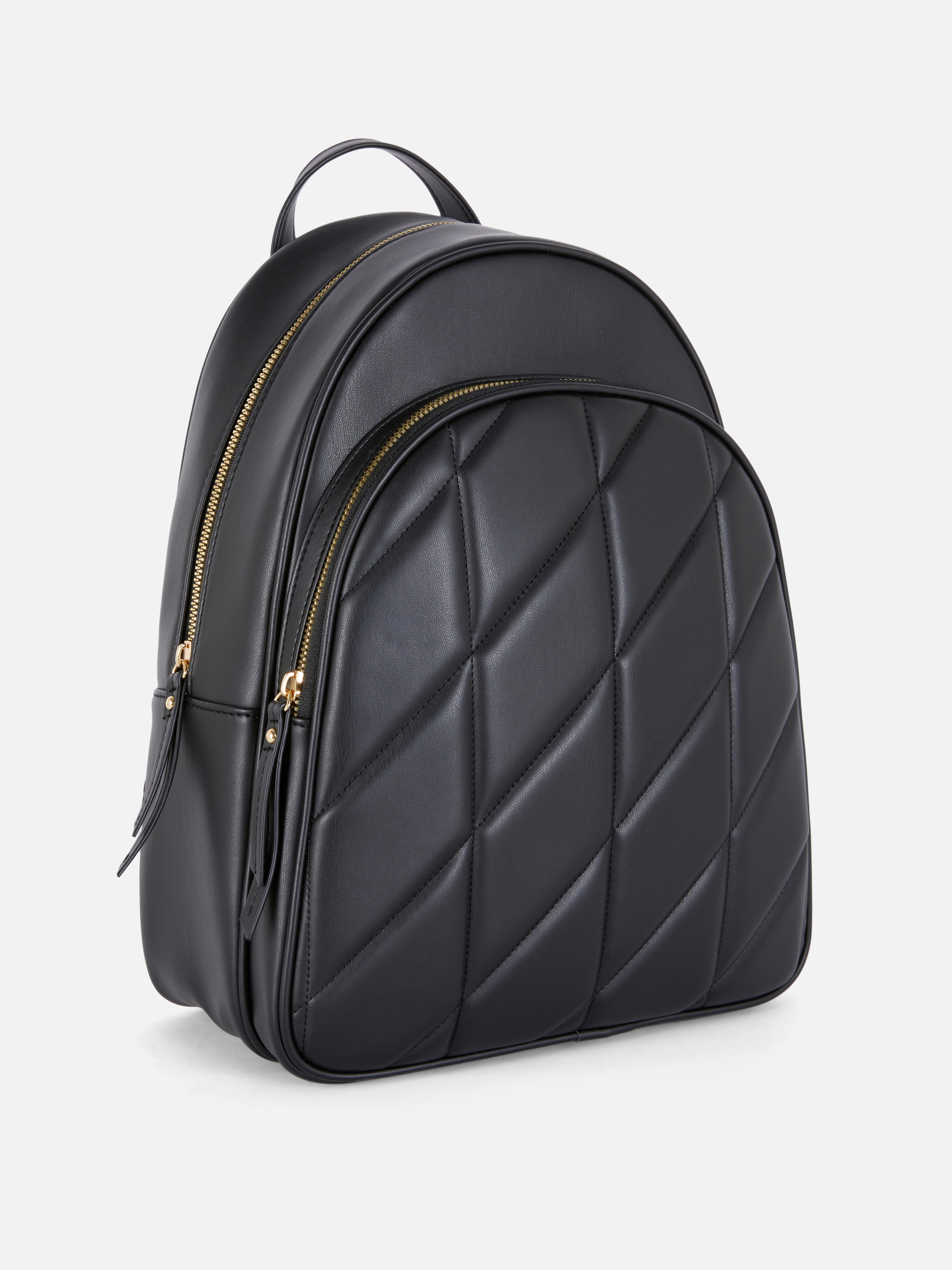 Quilted Faux Leather Backpack
