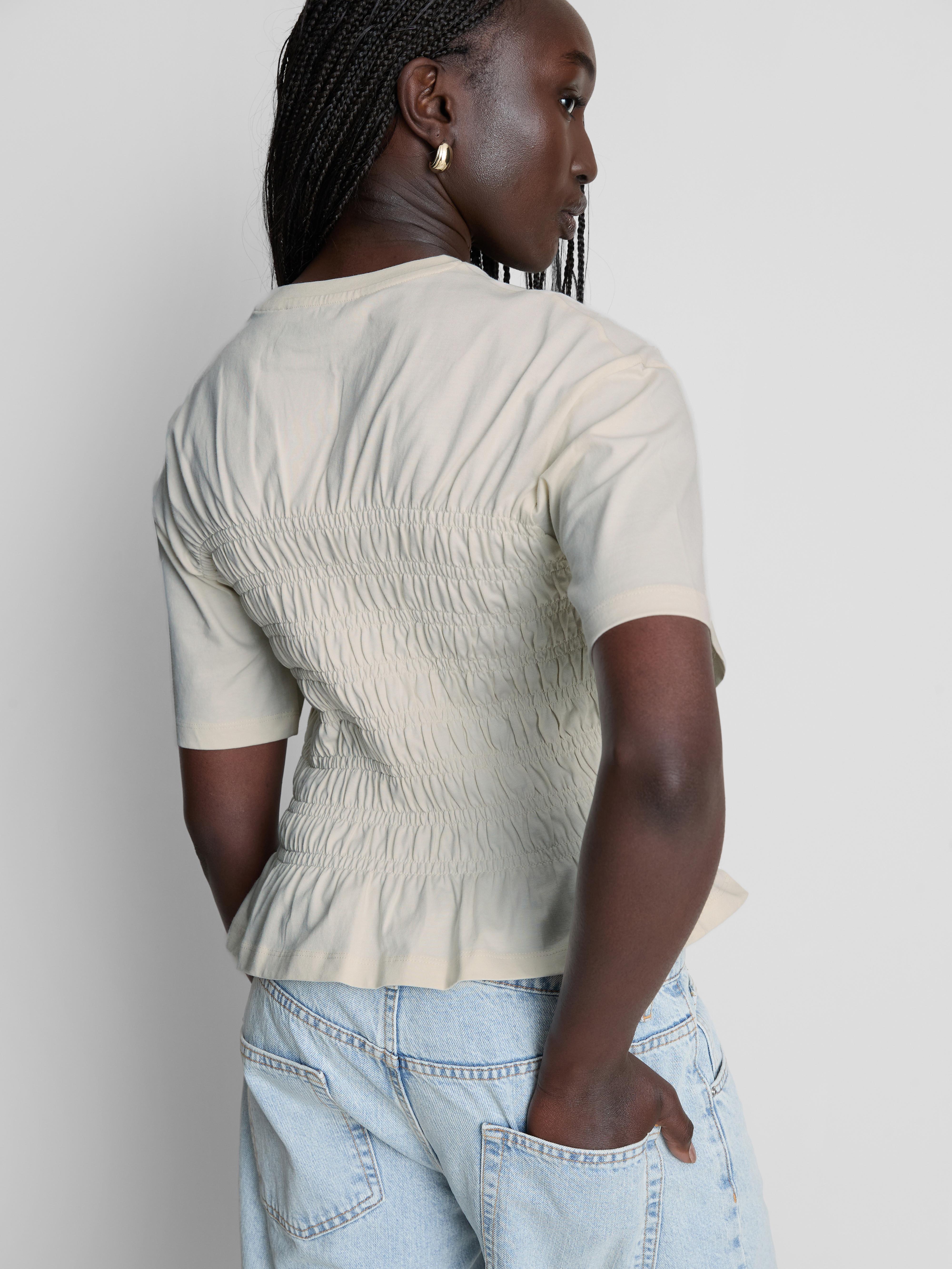 Cotton Shirred Bodice Tee