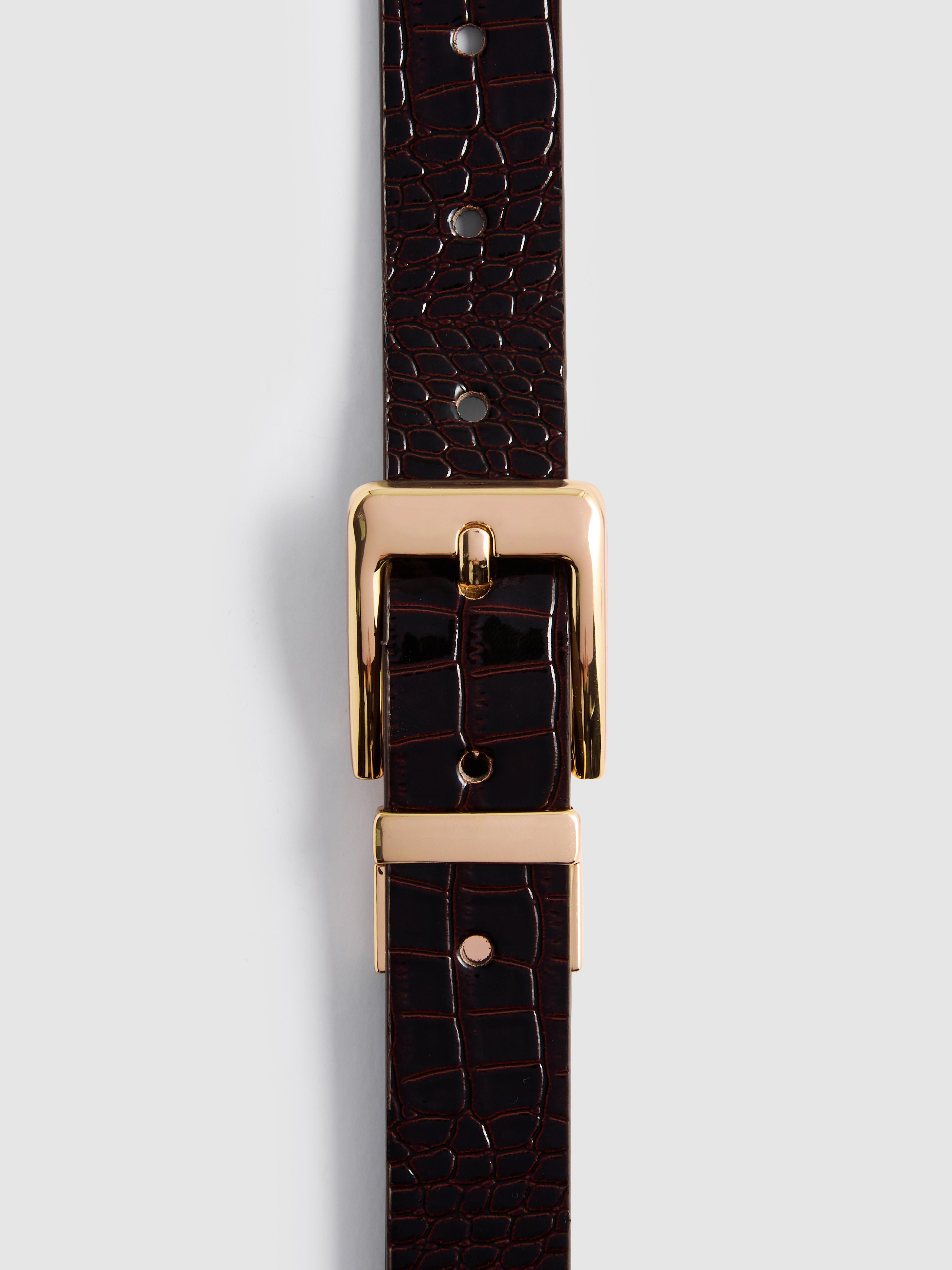 Reversible Belt With Metallic Buckle
