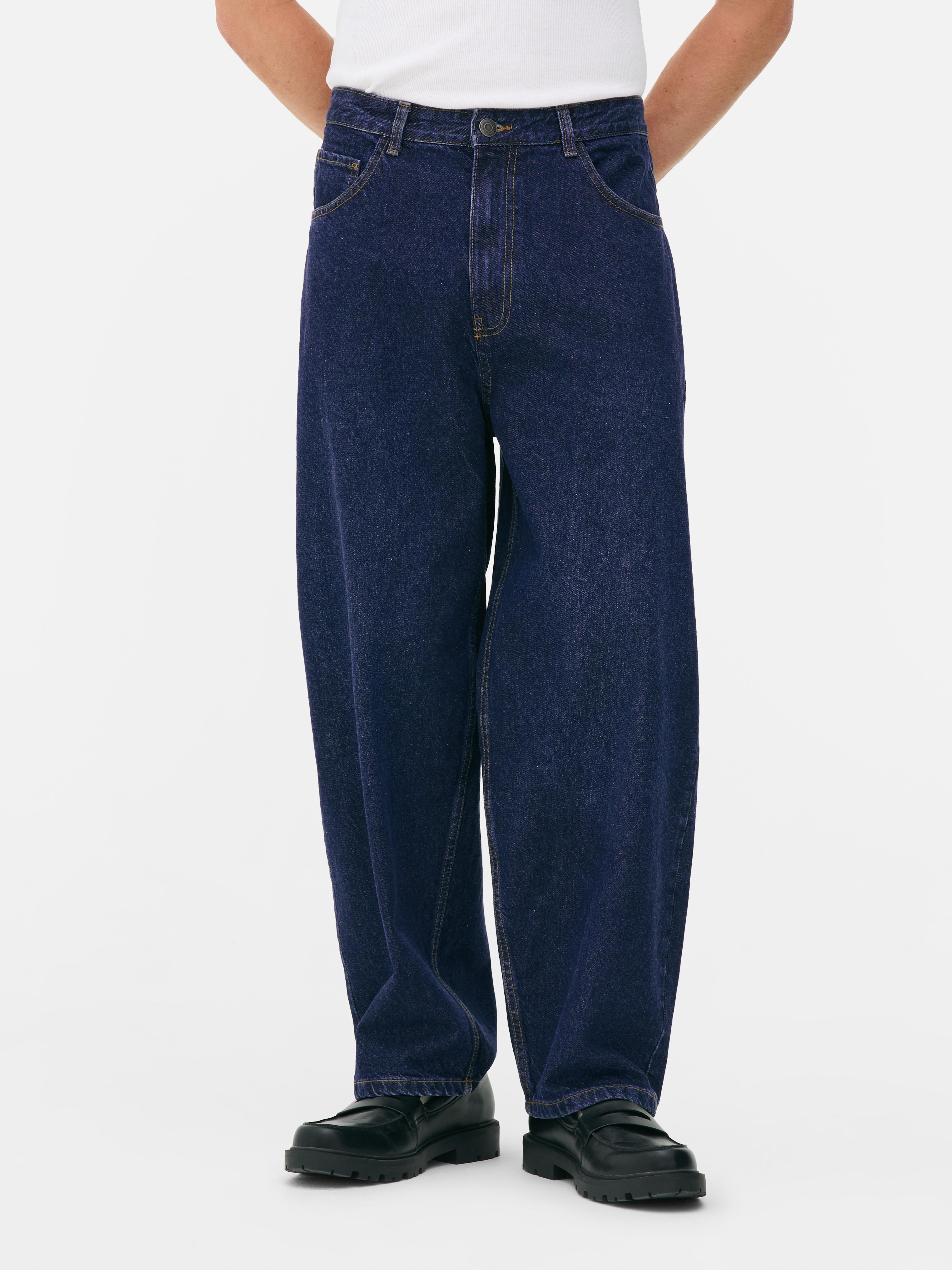 Low-Rise Barrel Leg Jeans