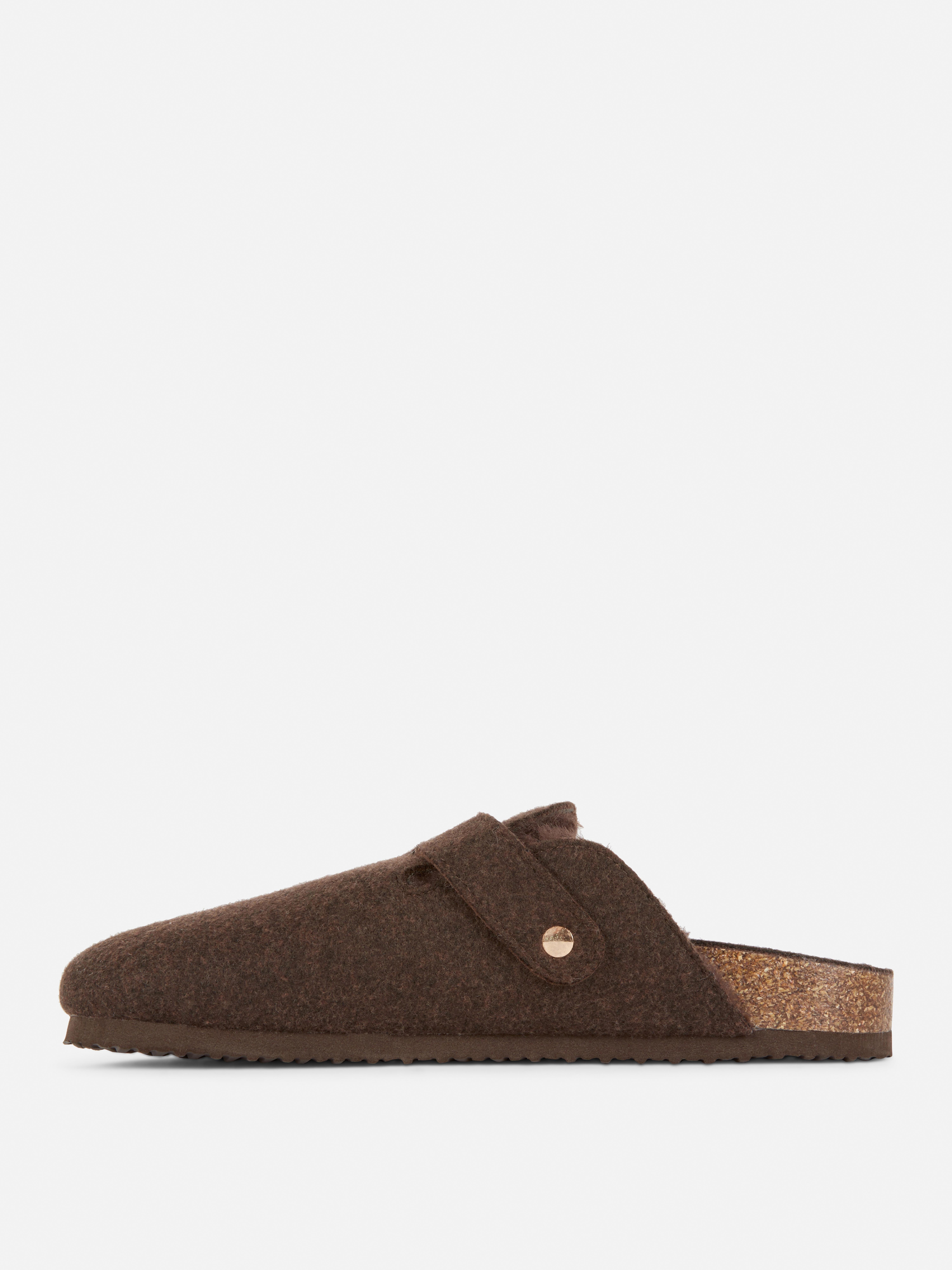 Felt-Lined Clog Mules