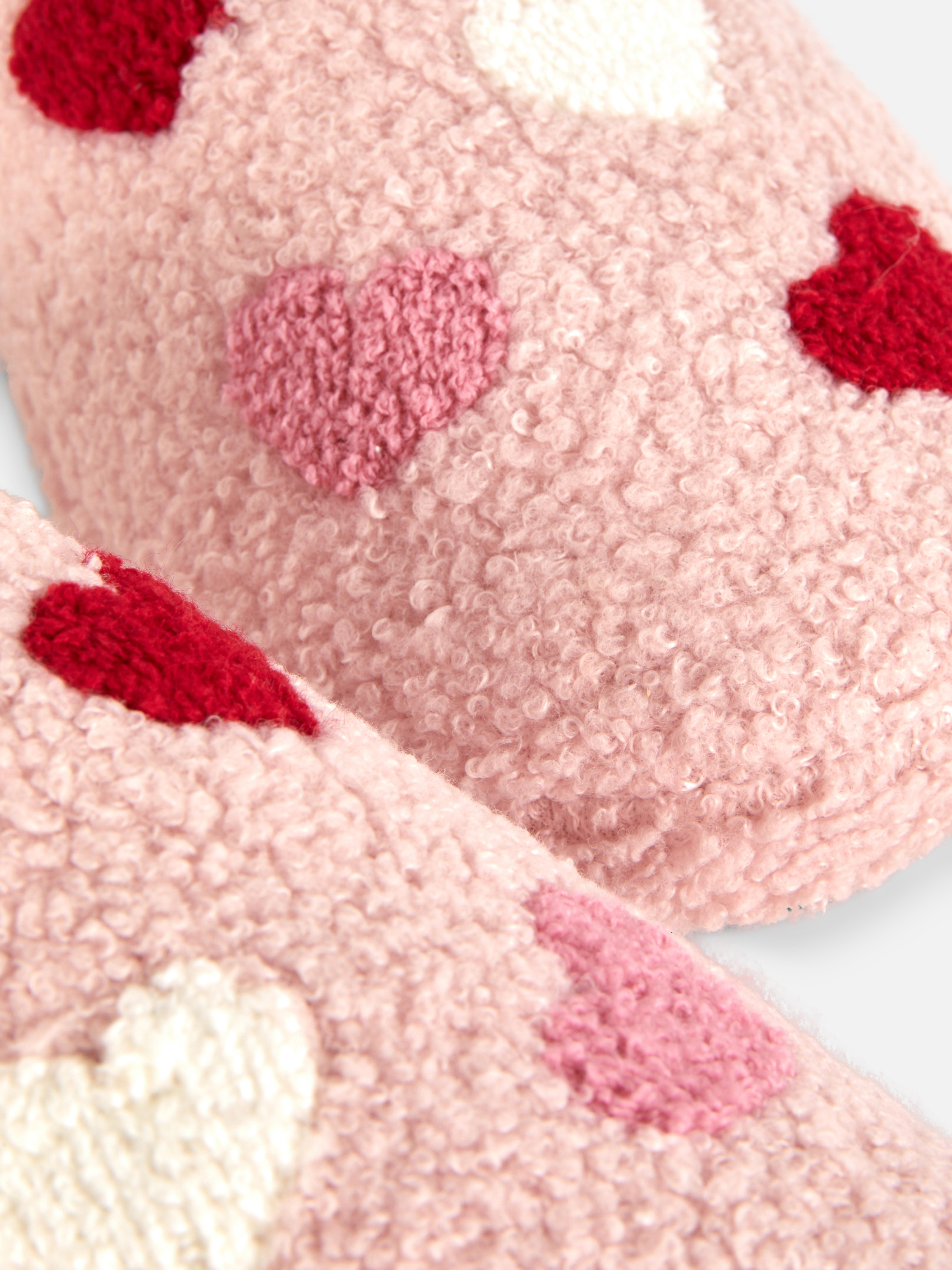 Heart Bouclé Mule Slippers