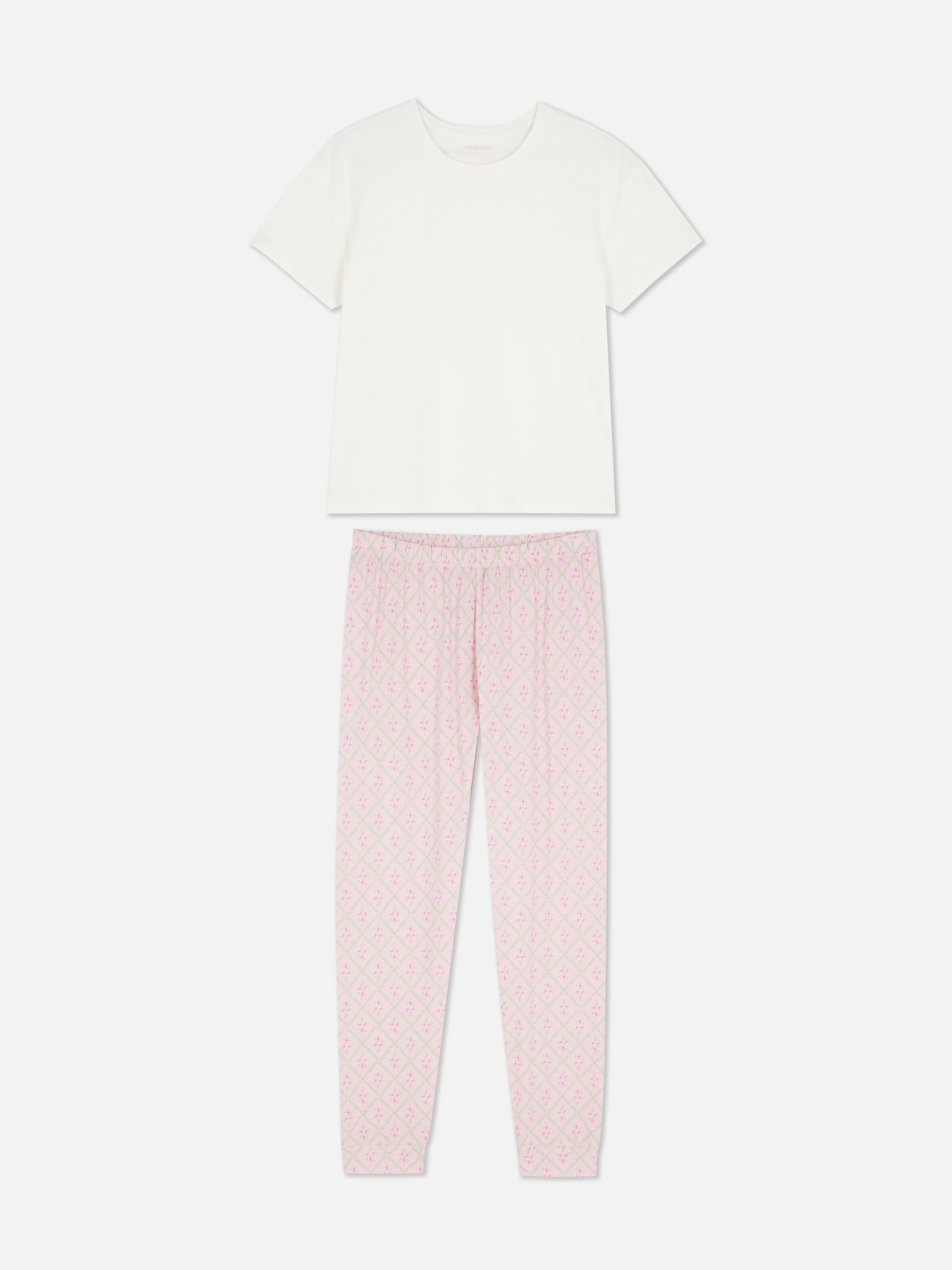 Printed Short-Sleeve Pajama Set