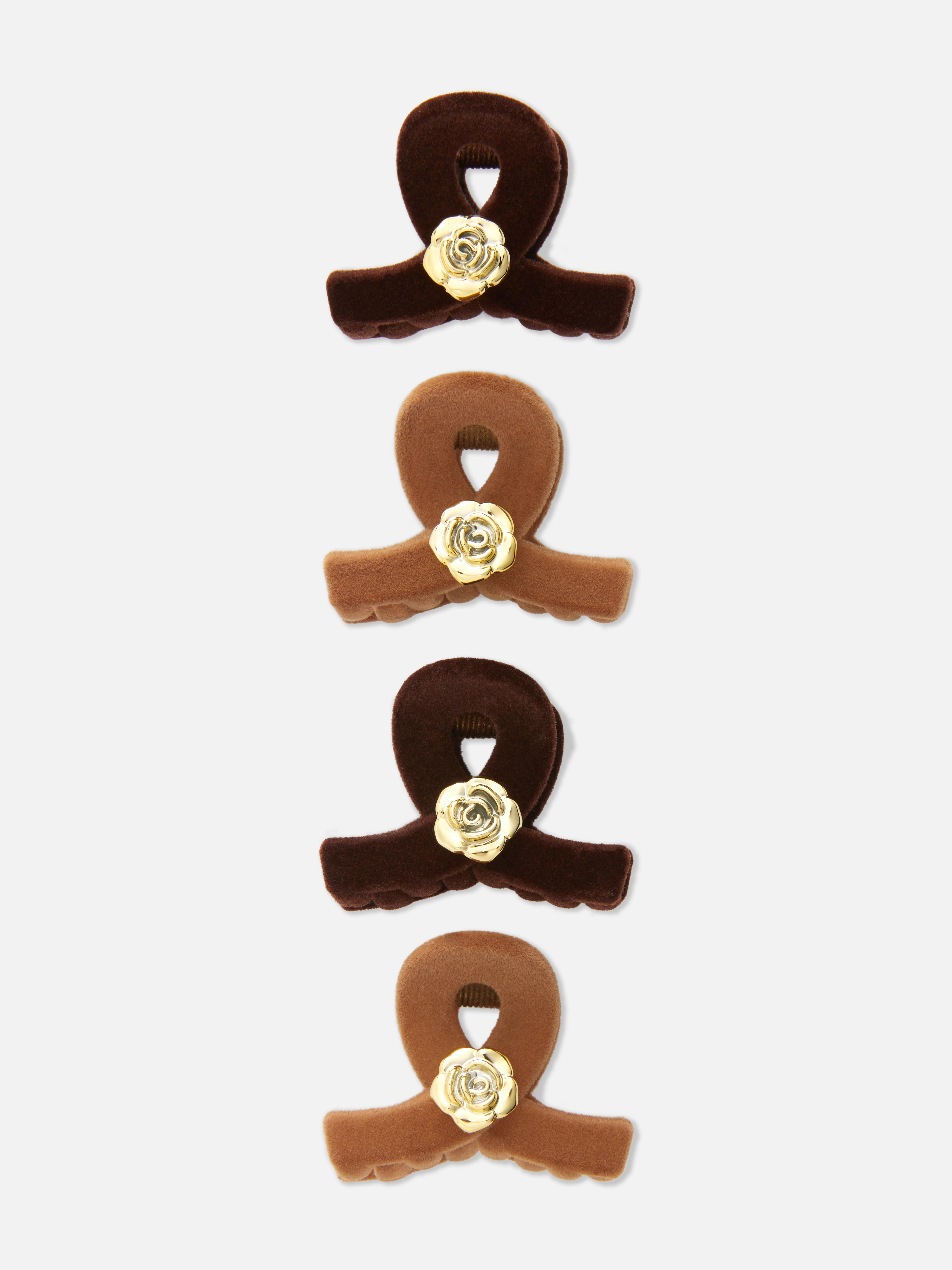 4pk Velvet Rose Bulldog Clips