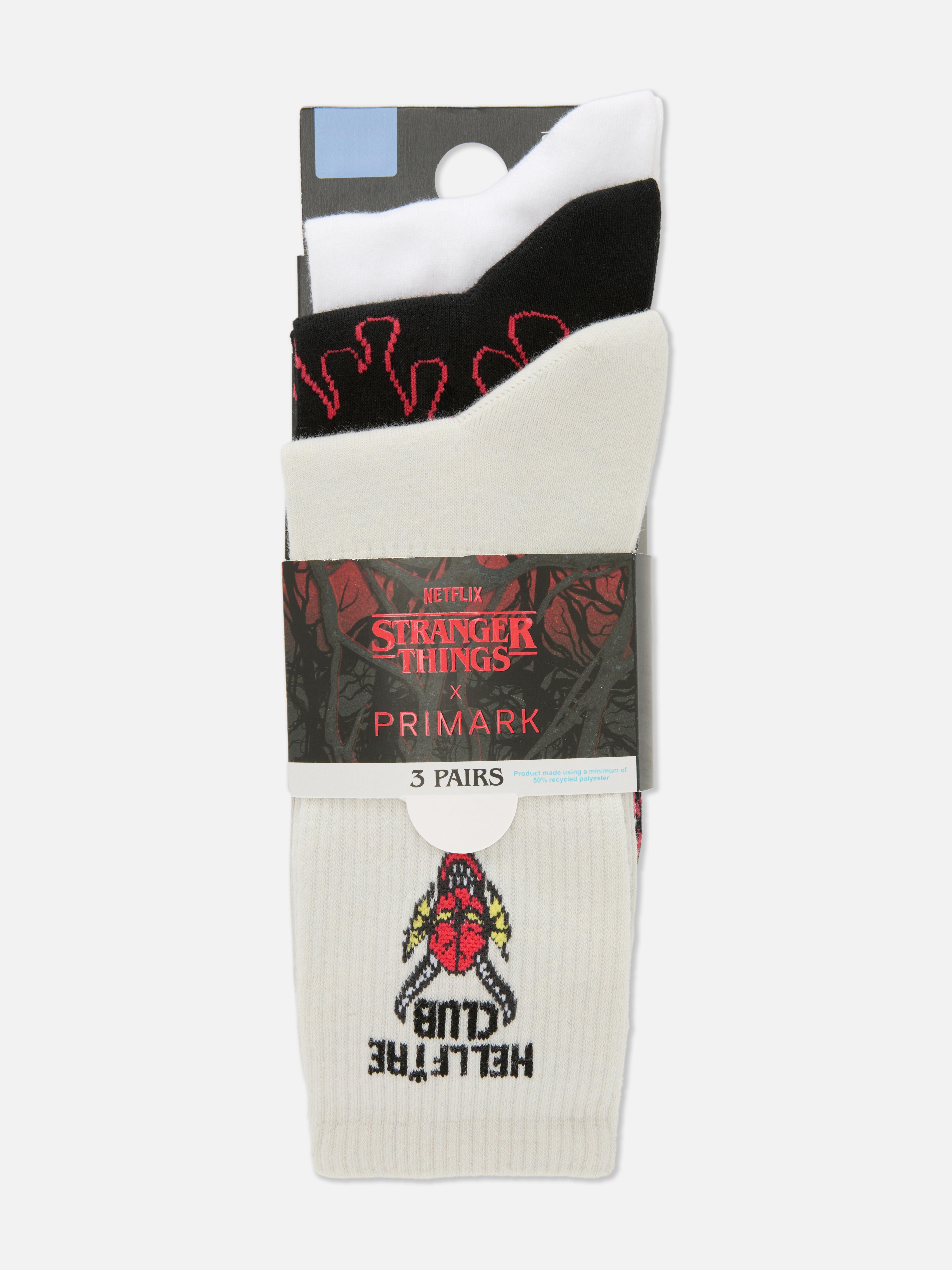 3pk Stranger Things Hellfire Club Crew Socks