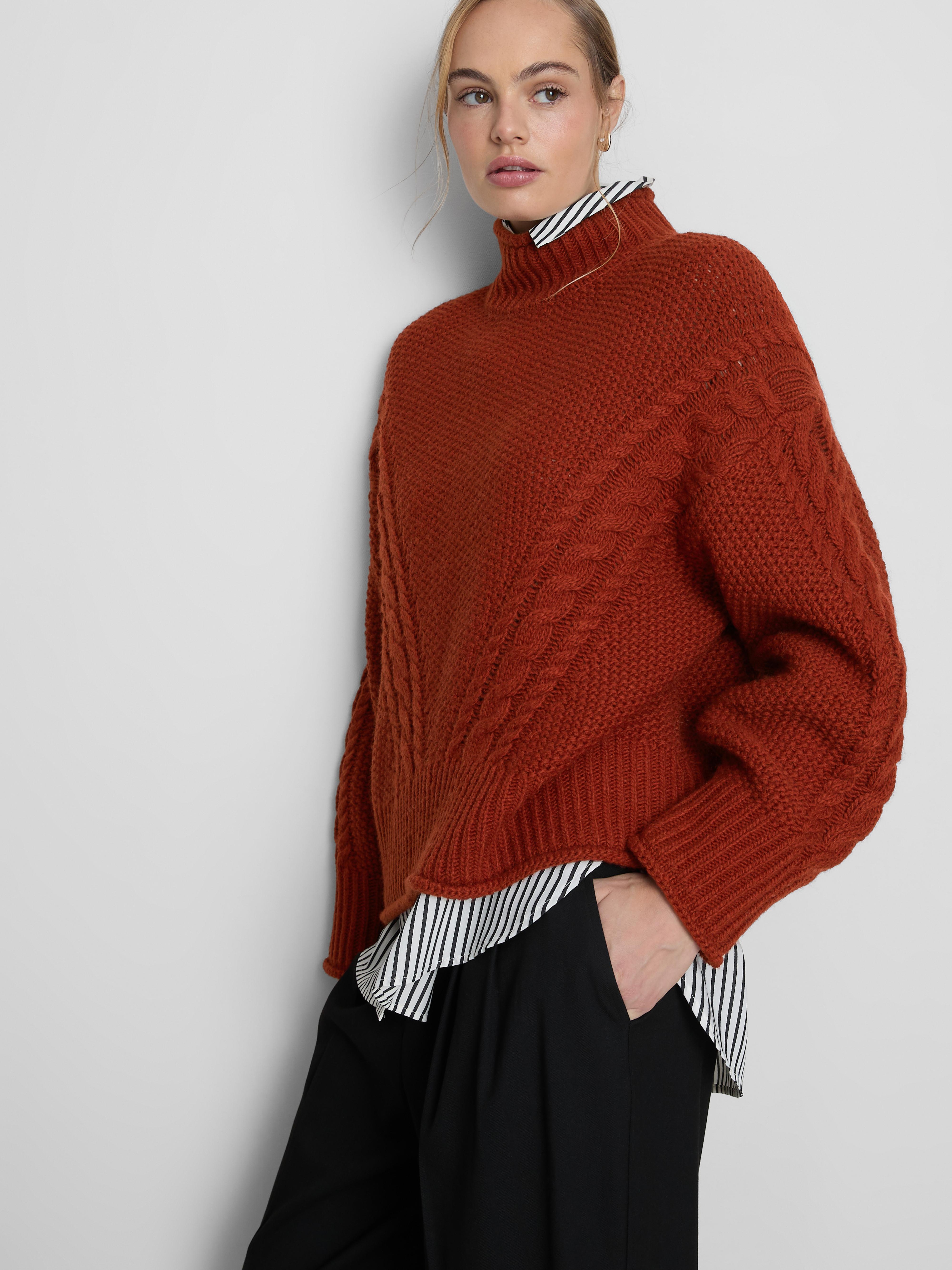 The Edit Turtle Neck Cable Sweater