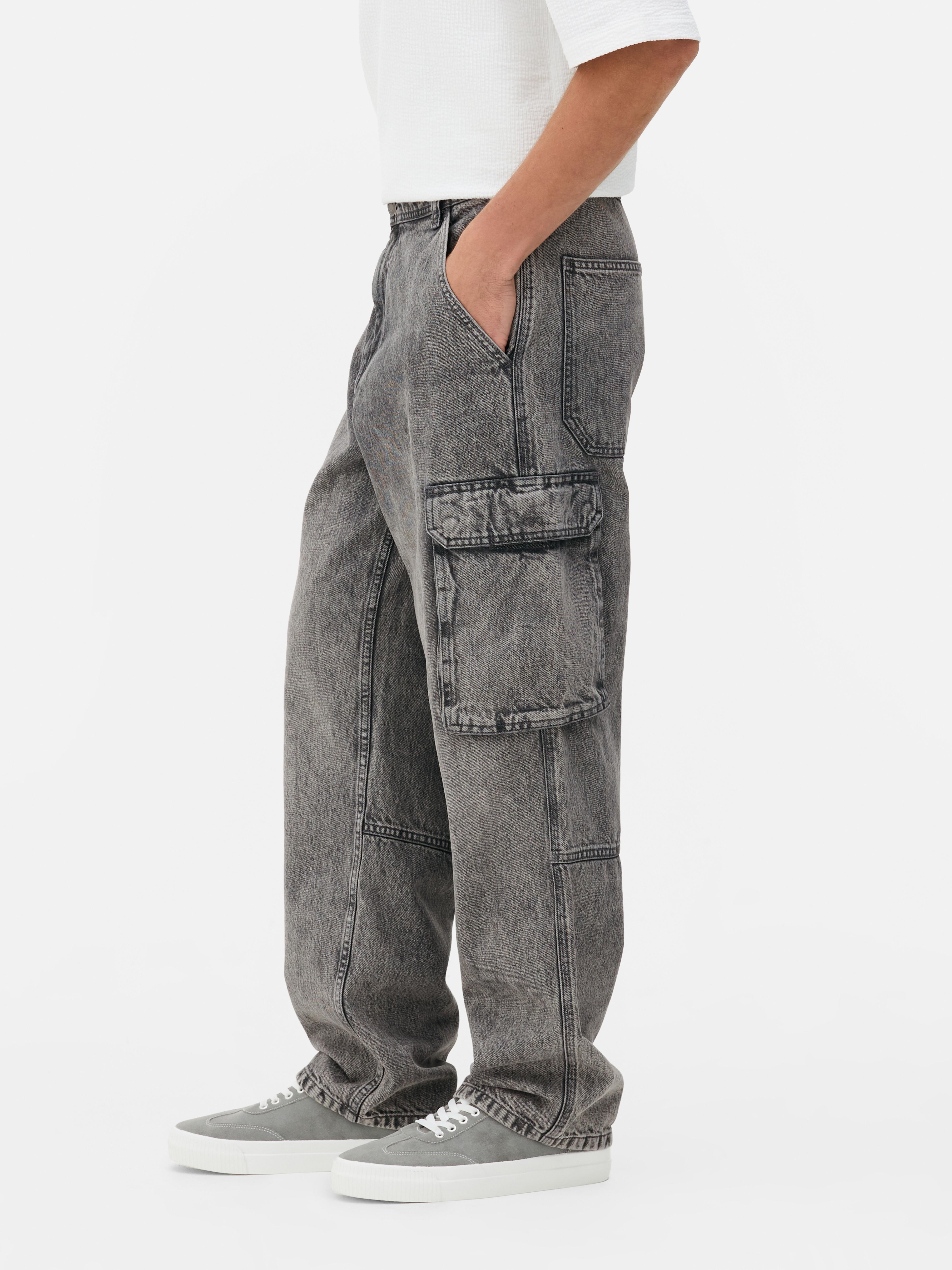 Mid-Rise Loose Cargo Jeans