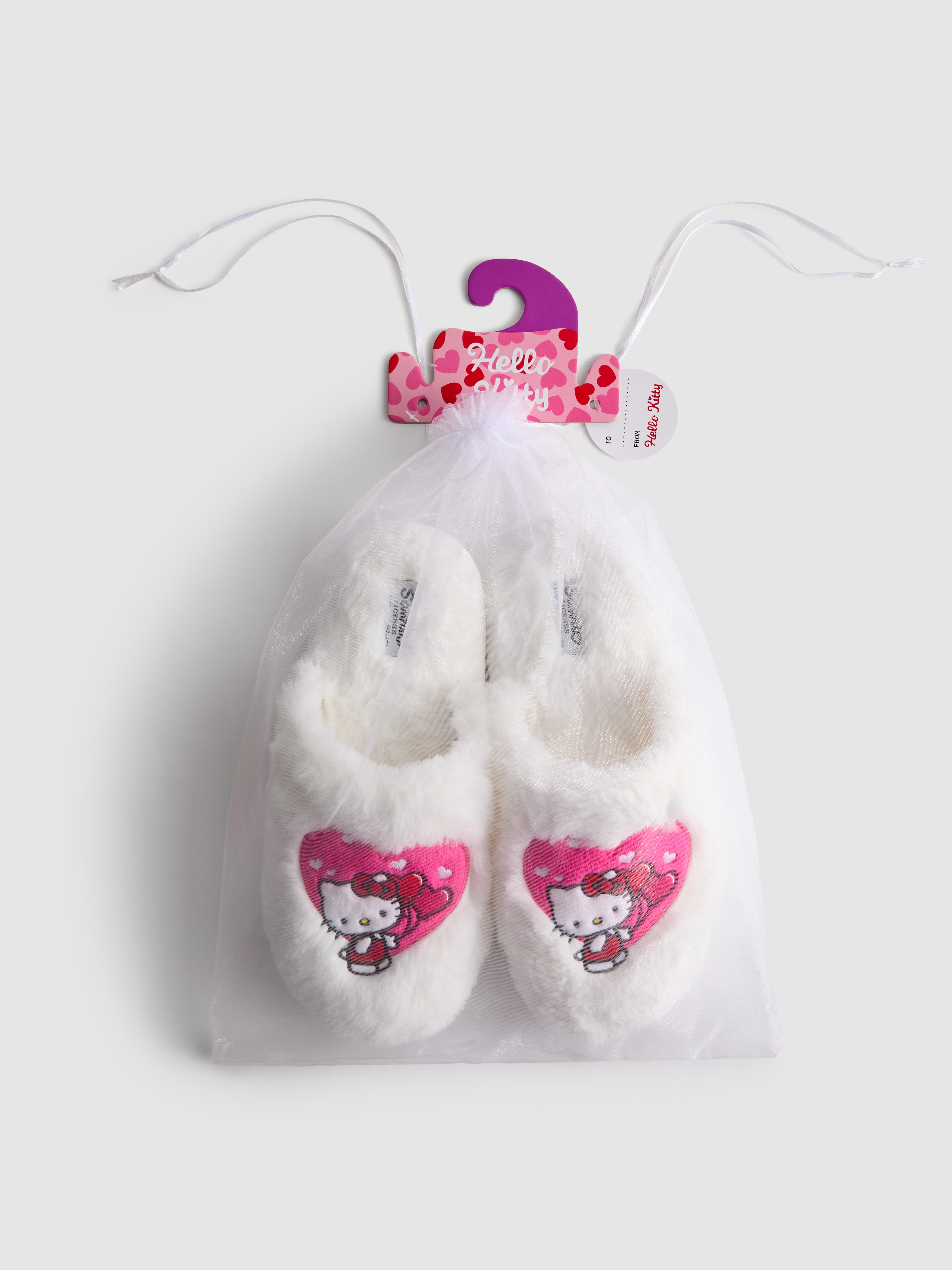 Hello Kitty Fluffy Mule Slippers in Gift Bag