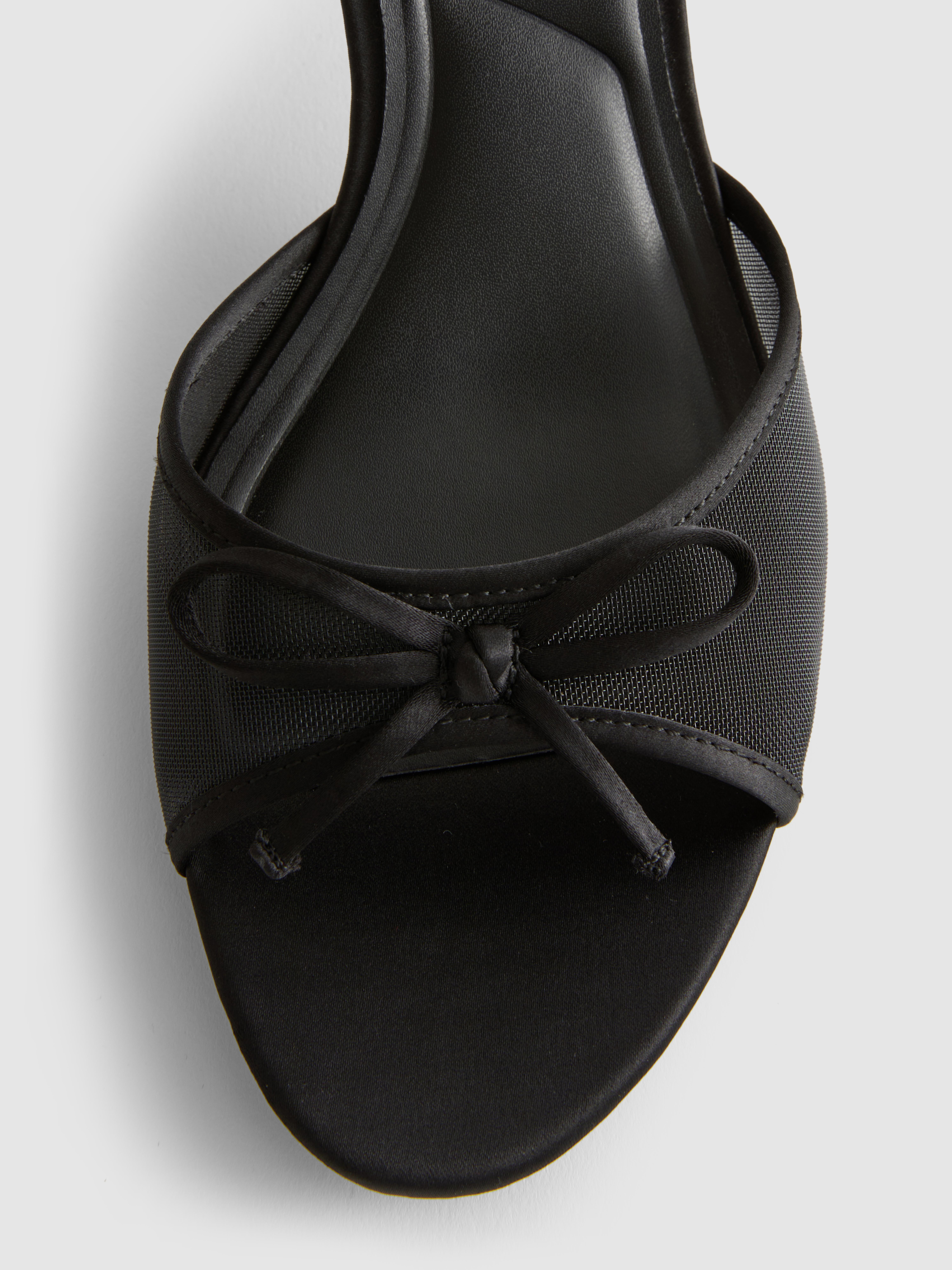 Mesh Bow Mule Heels