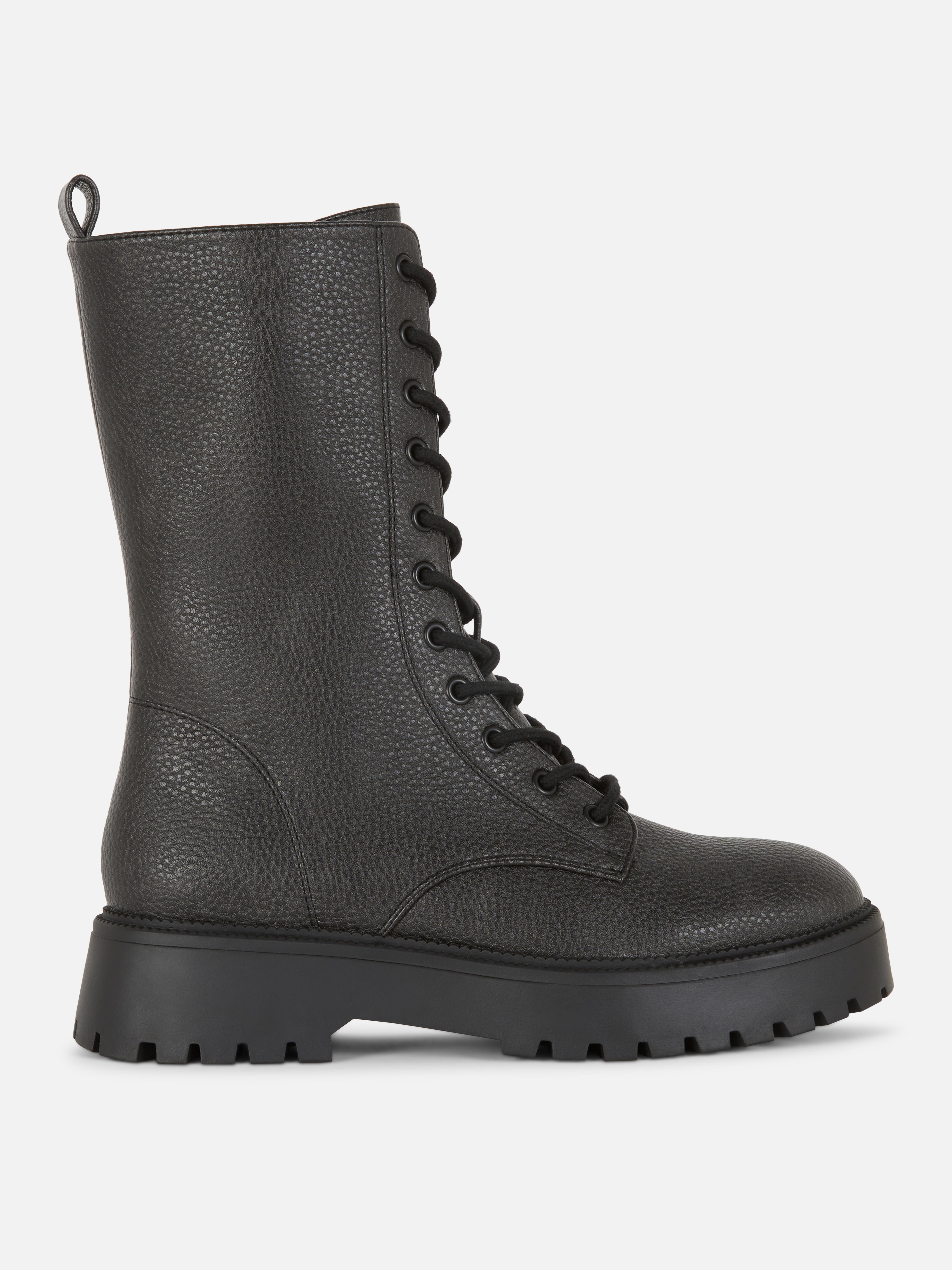 High Leg Lace Up Boots