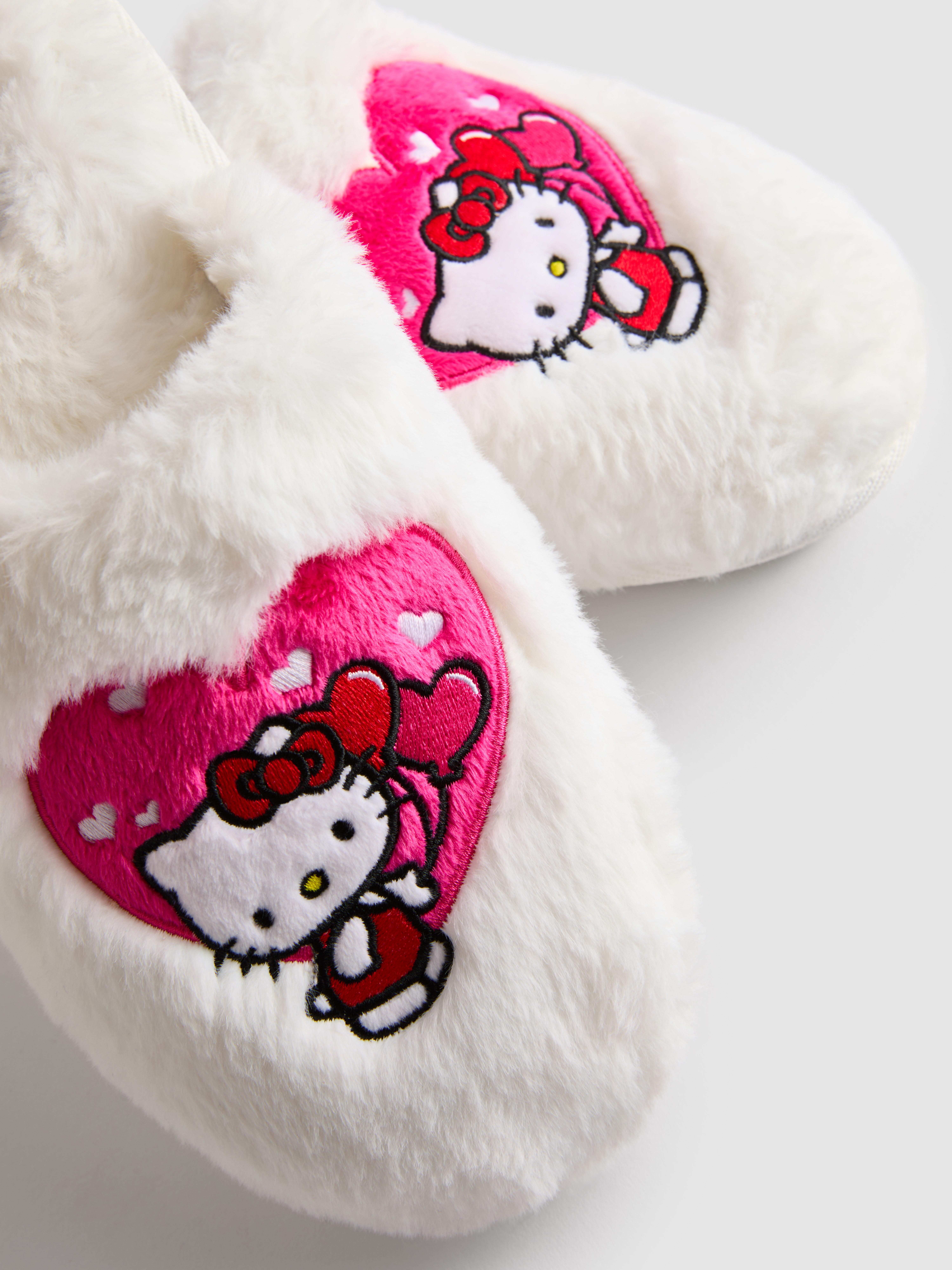 Hello Kitty Fluffy Mule Slippers in Gift Bag