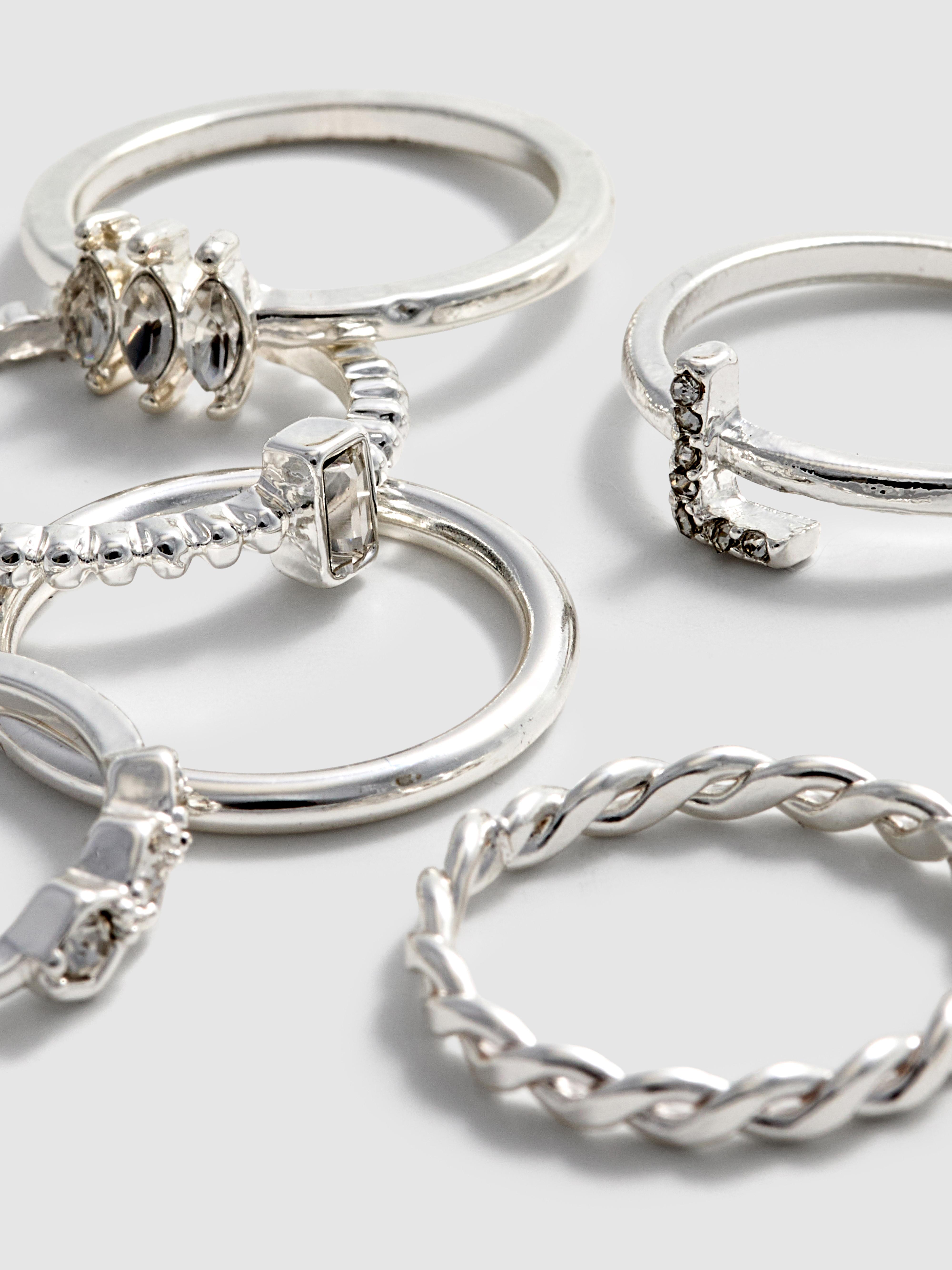 8pk Bow Initial Rings