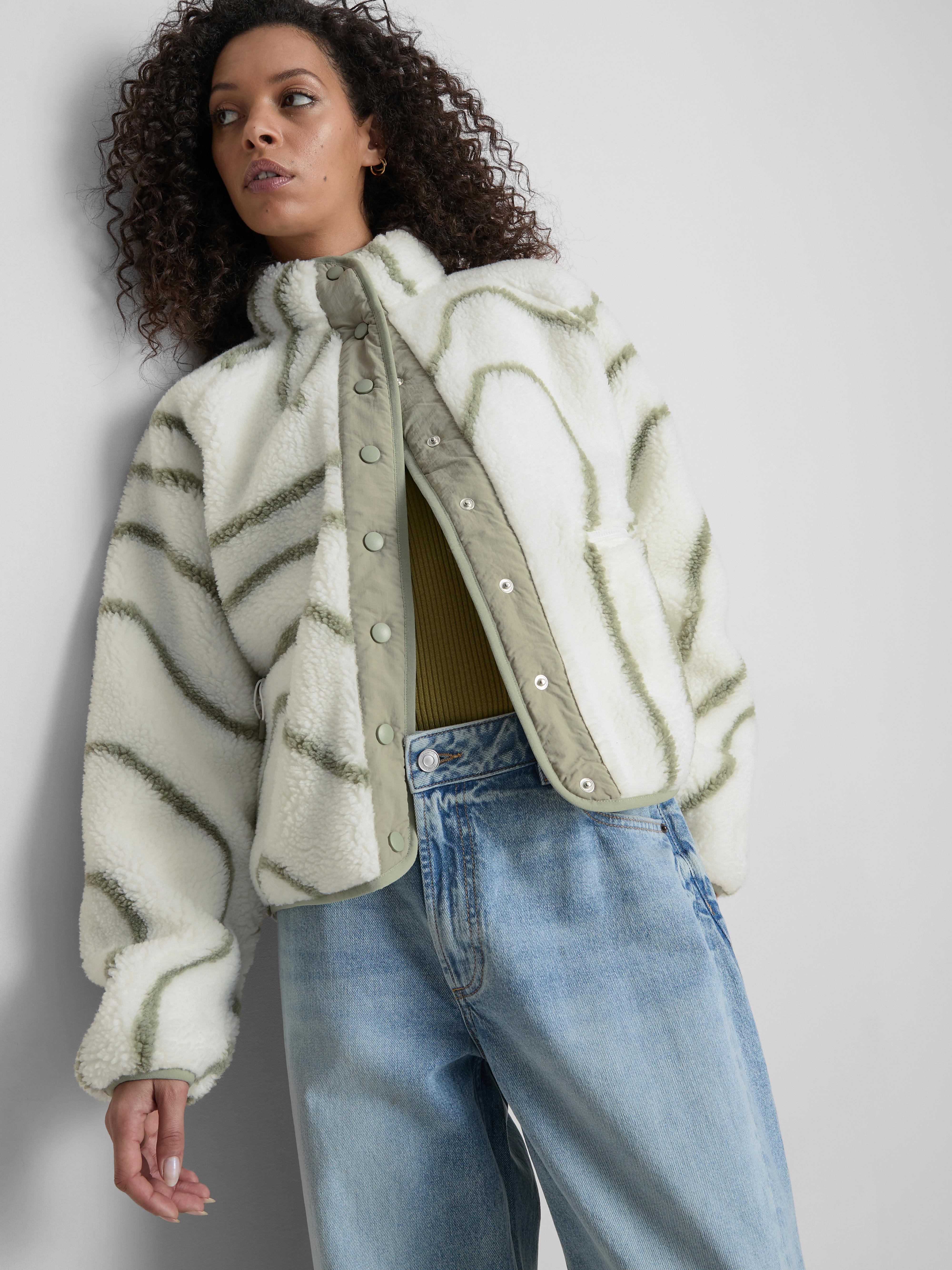 Printed Snap Button Borg Fleece