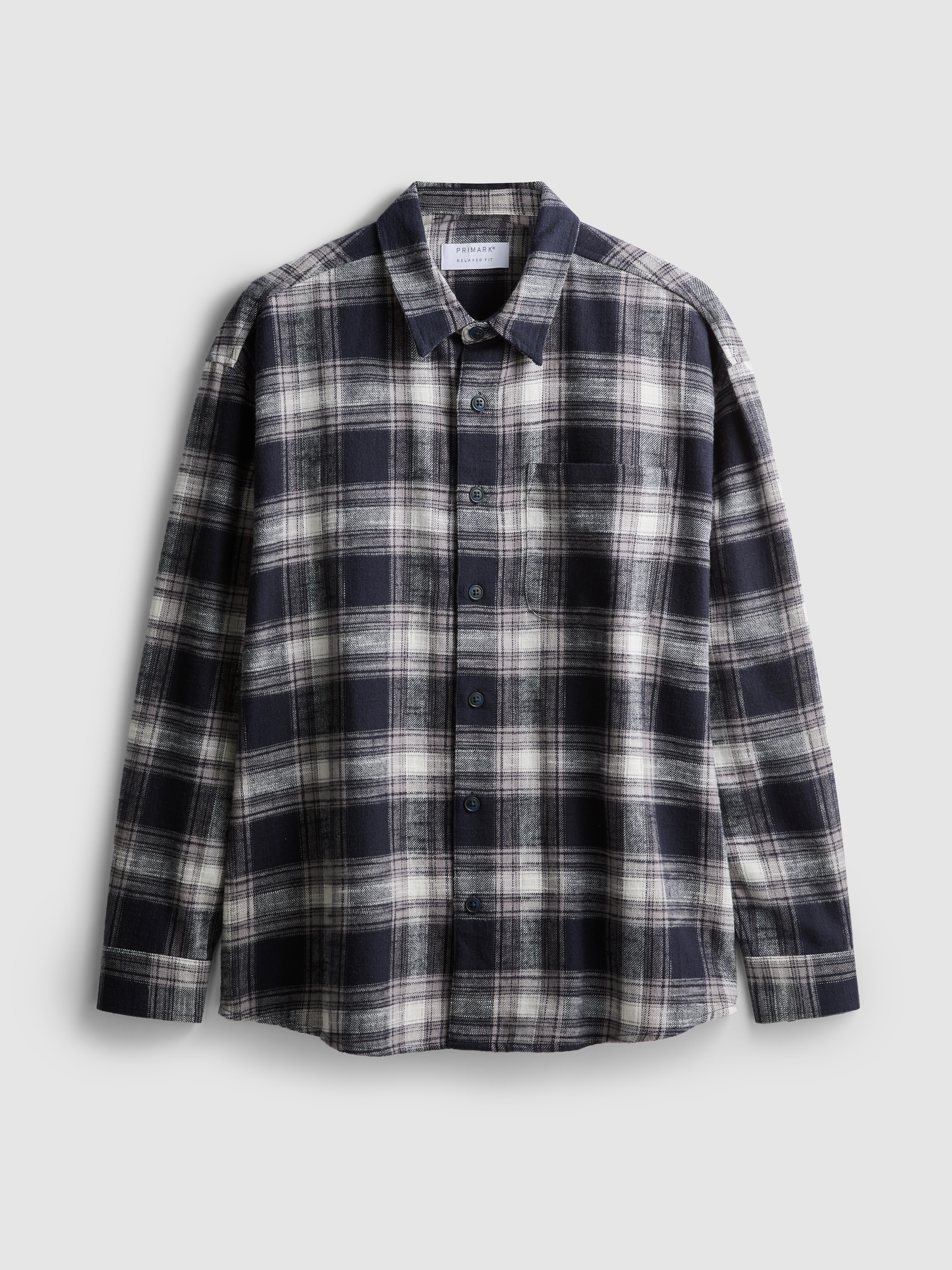 Textured Check Long Sleeved Shirt
