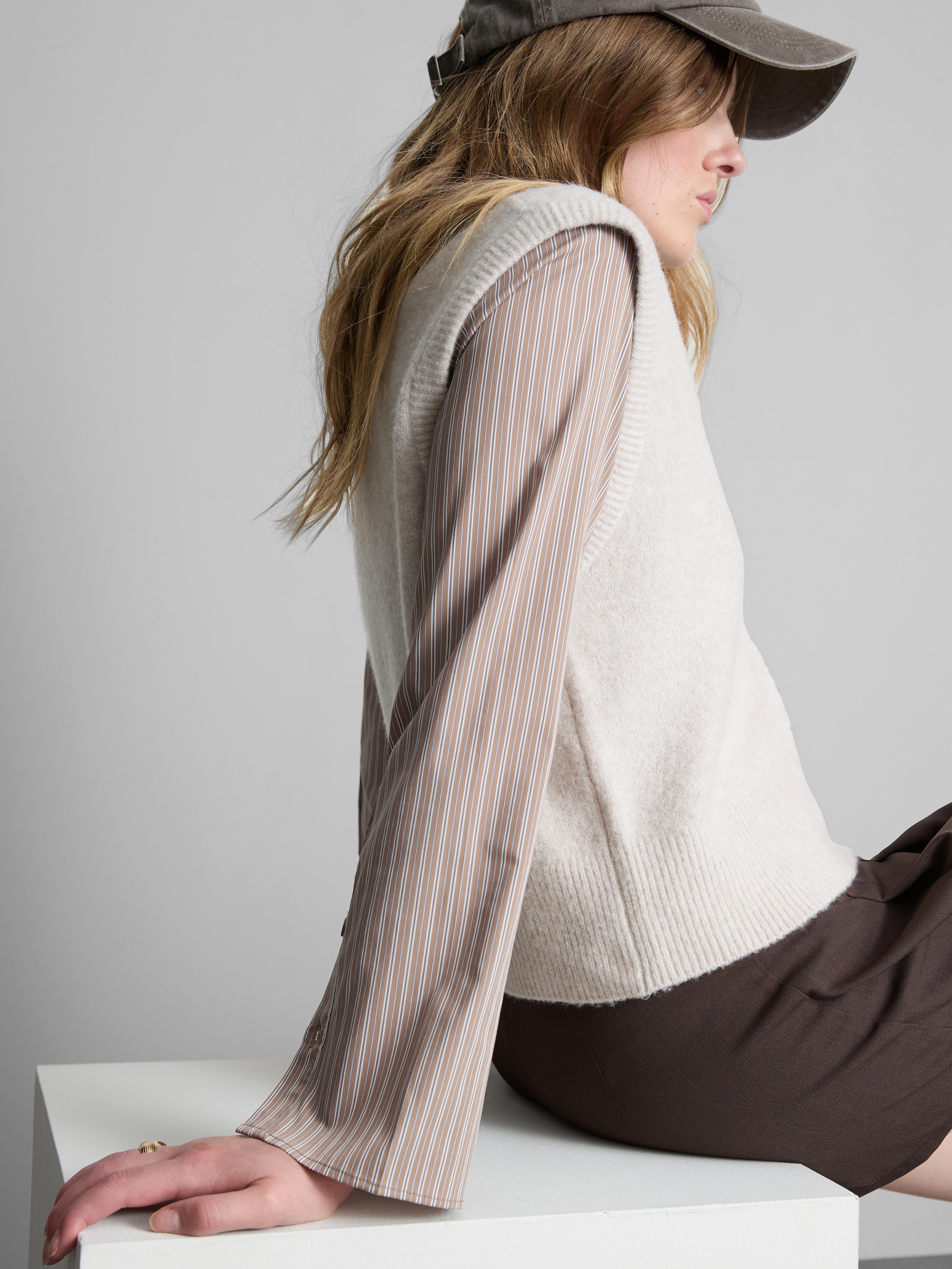 Tailored Striped Button-Up Shirt