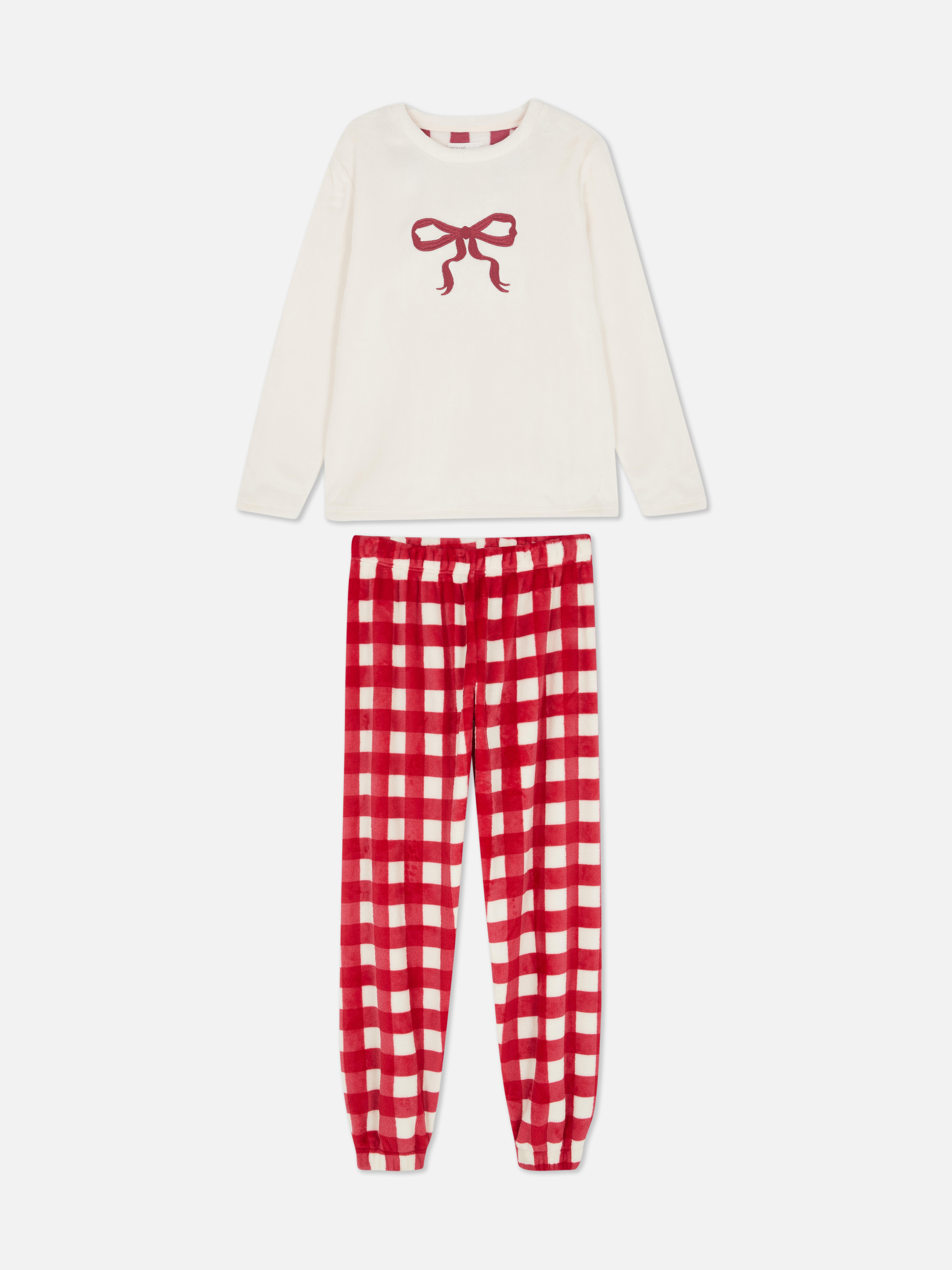 Fleece Bow Pajama Set