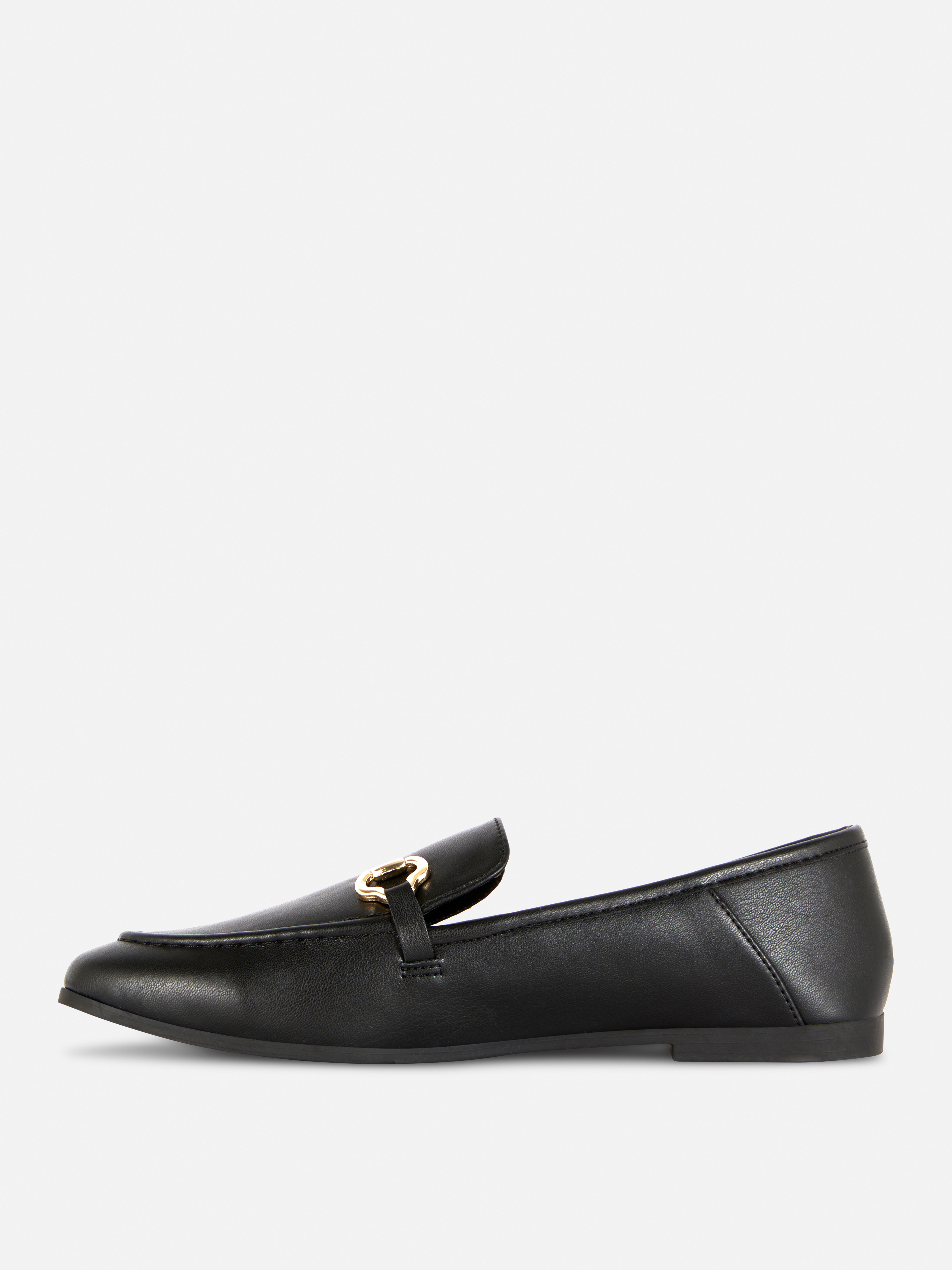Faux Leather Buckle Loafers