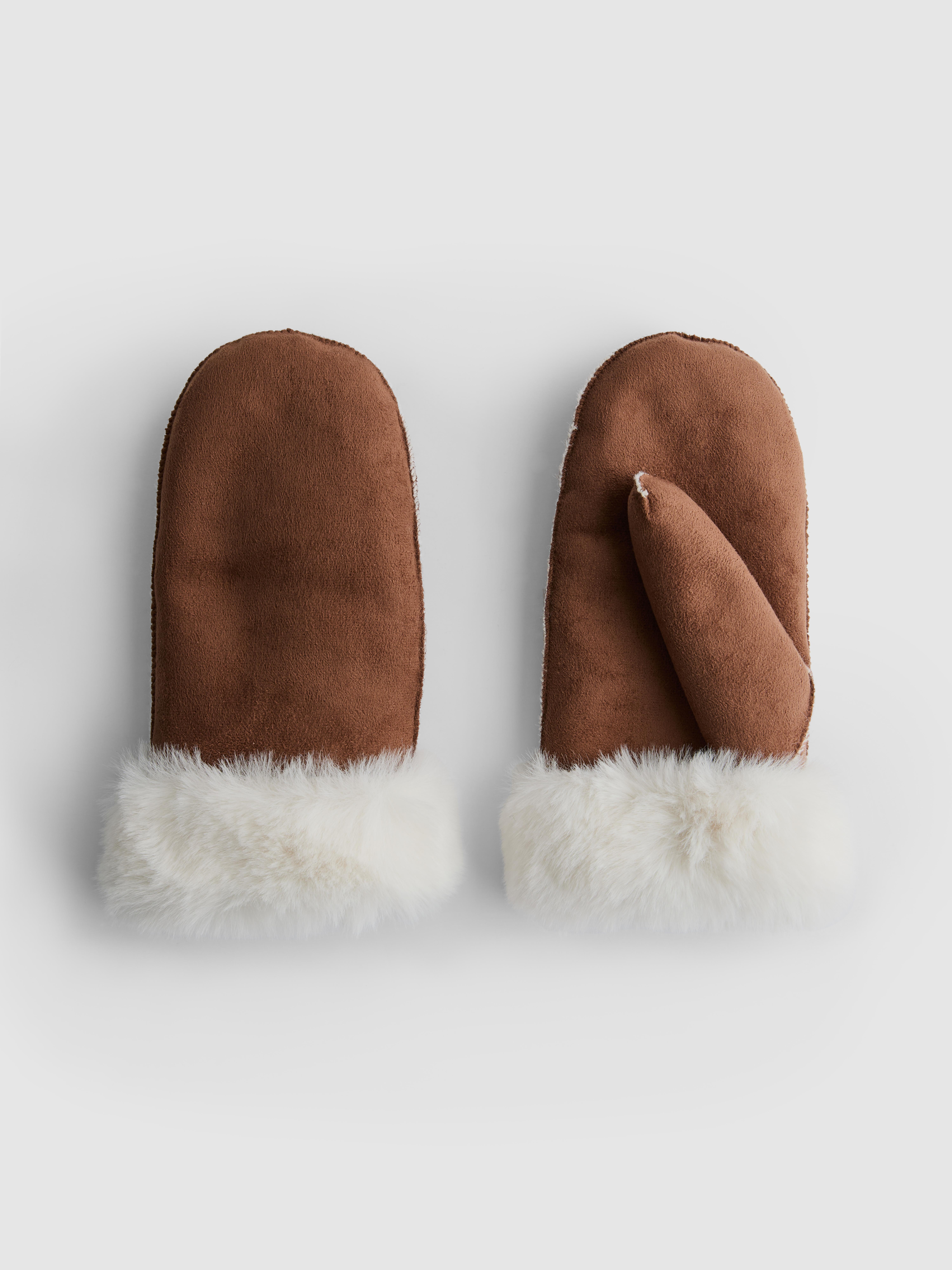 Faux Suede Mittens
