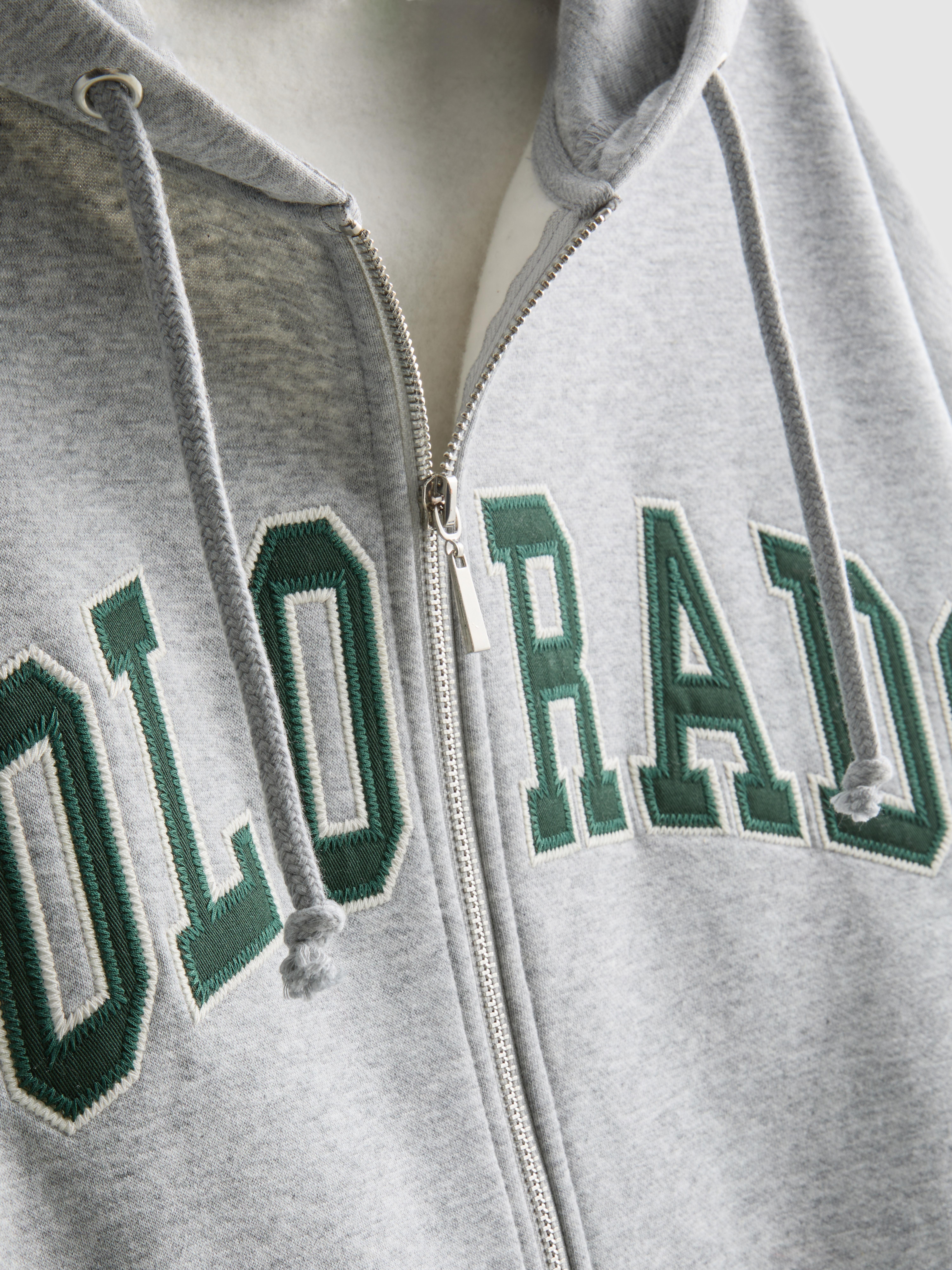 Oversized Graphic Zip Through Hoodie