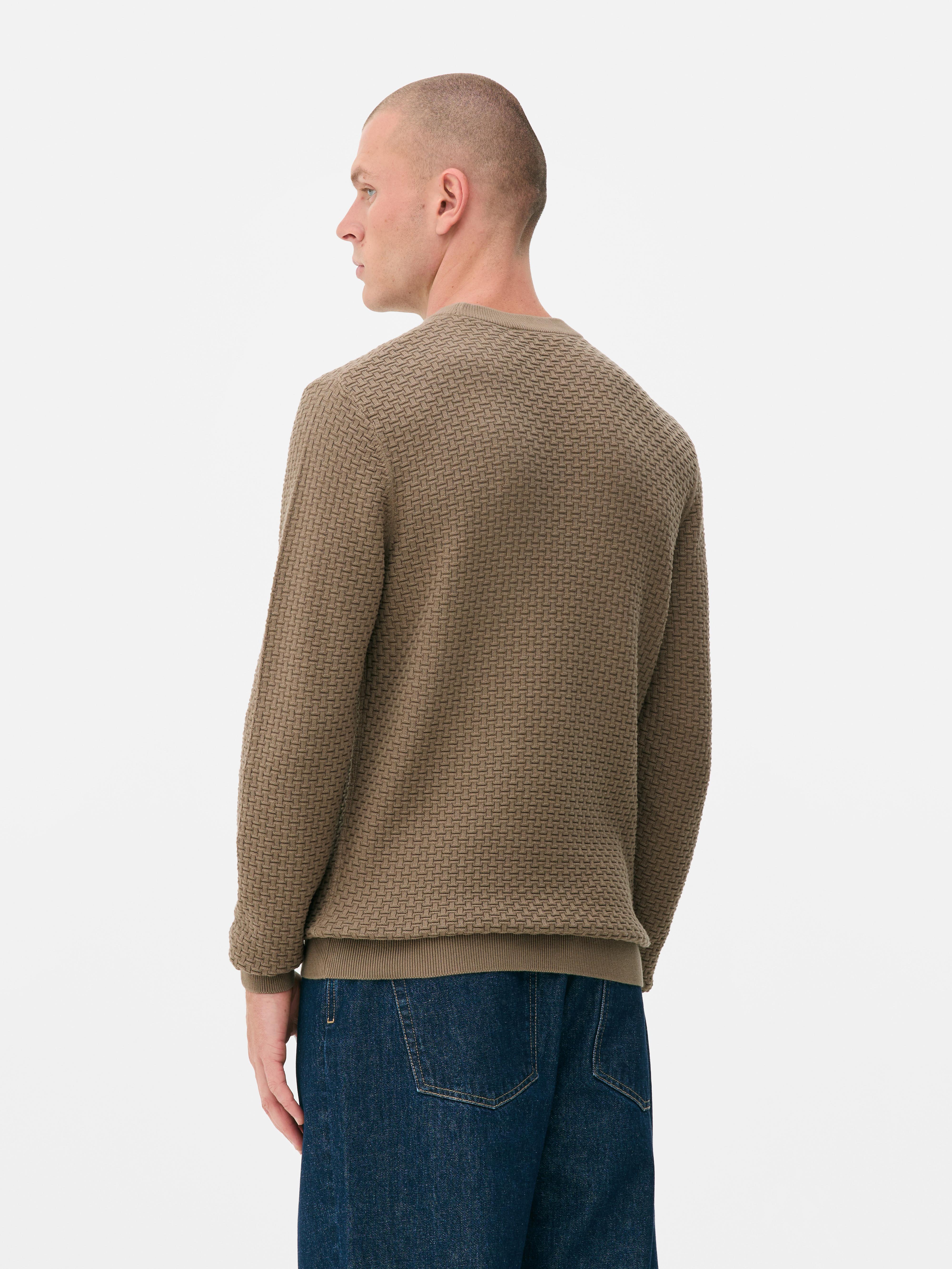 Textured Crew Neck Sweater