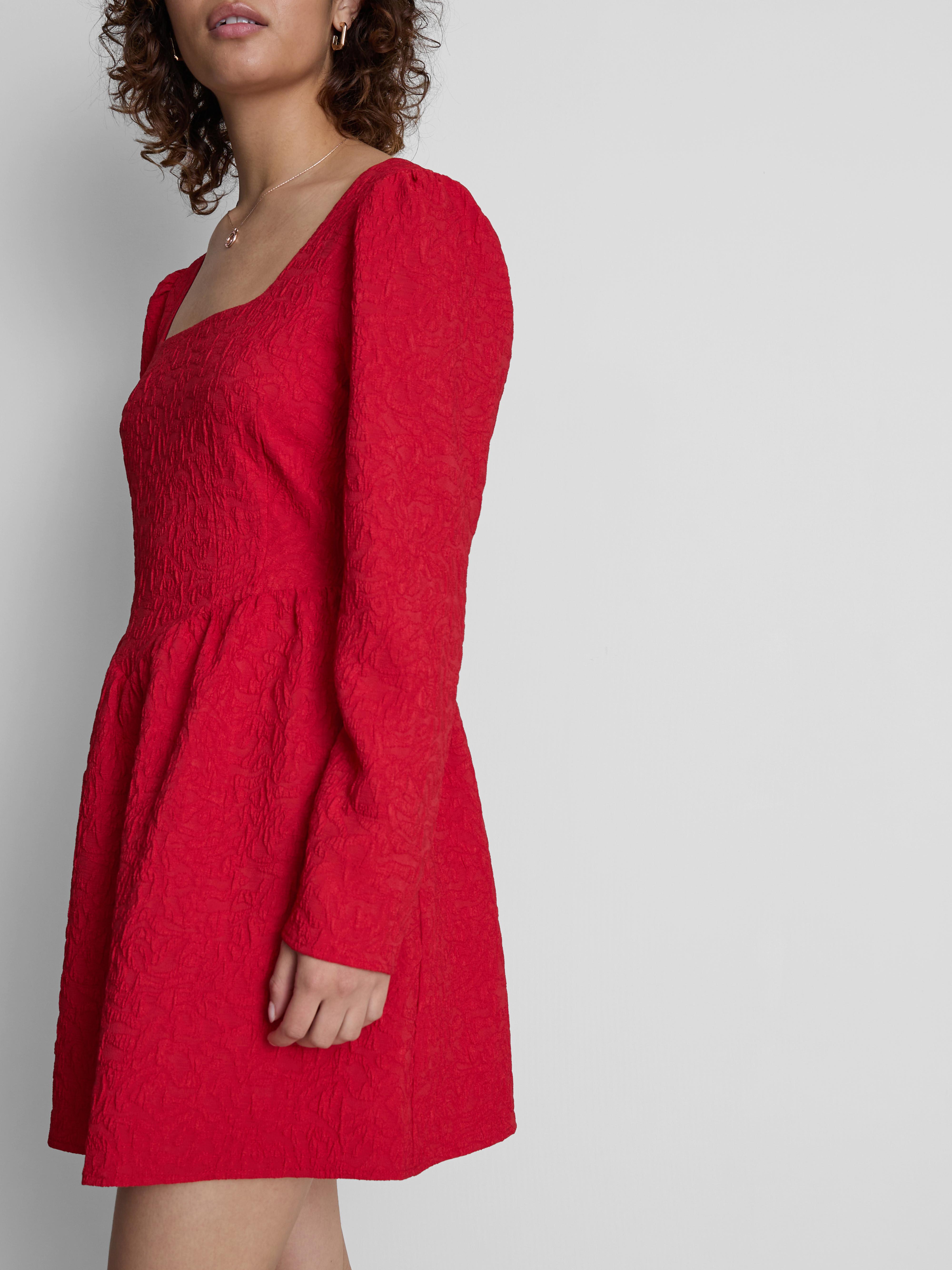 Drop Waist Jacquard Mini Dress