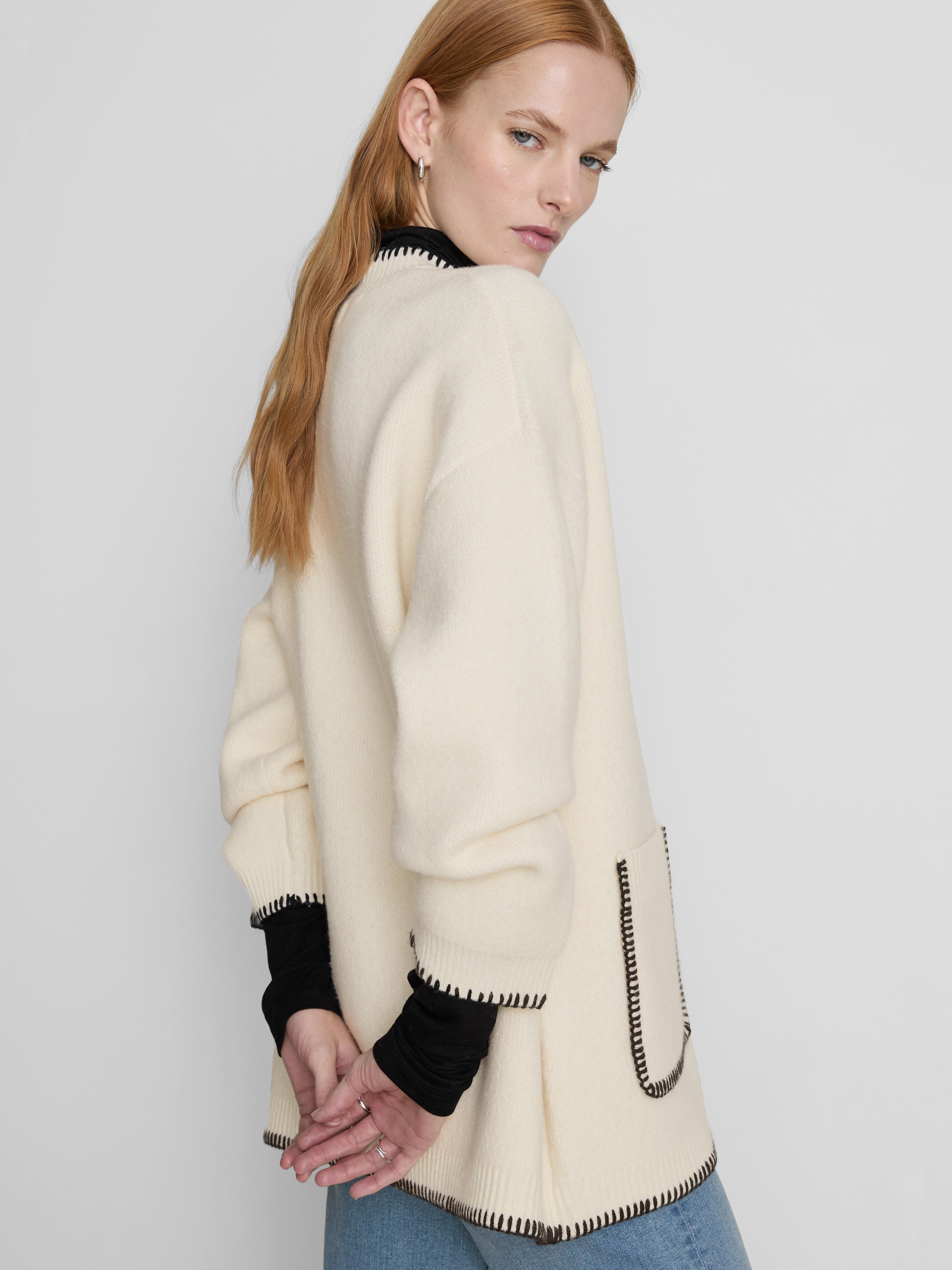 MAJOR FIND | Paula Echevarría Contrast Stitch Cardigan