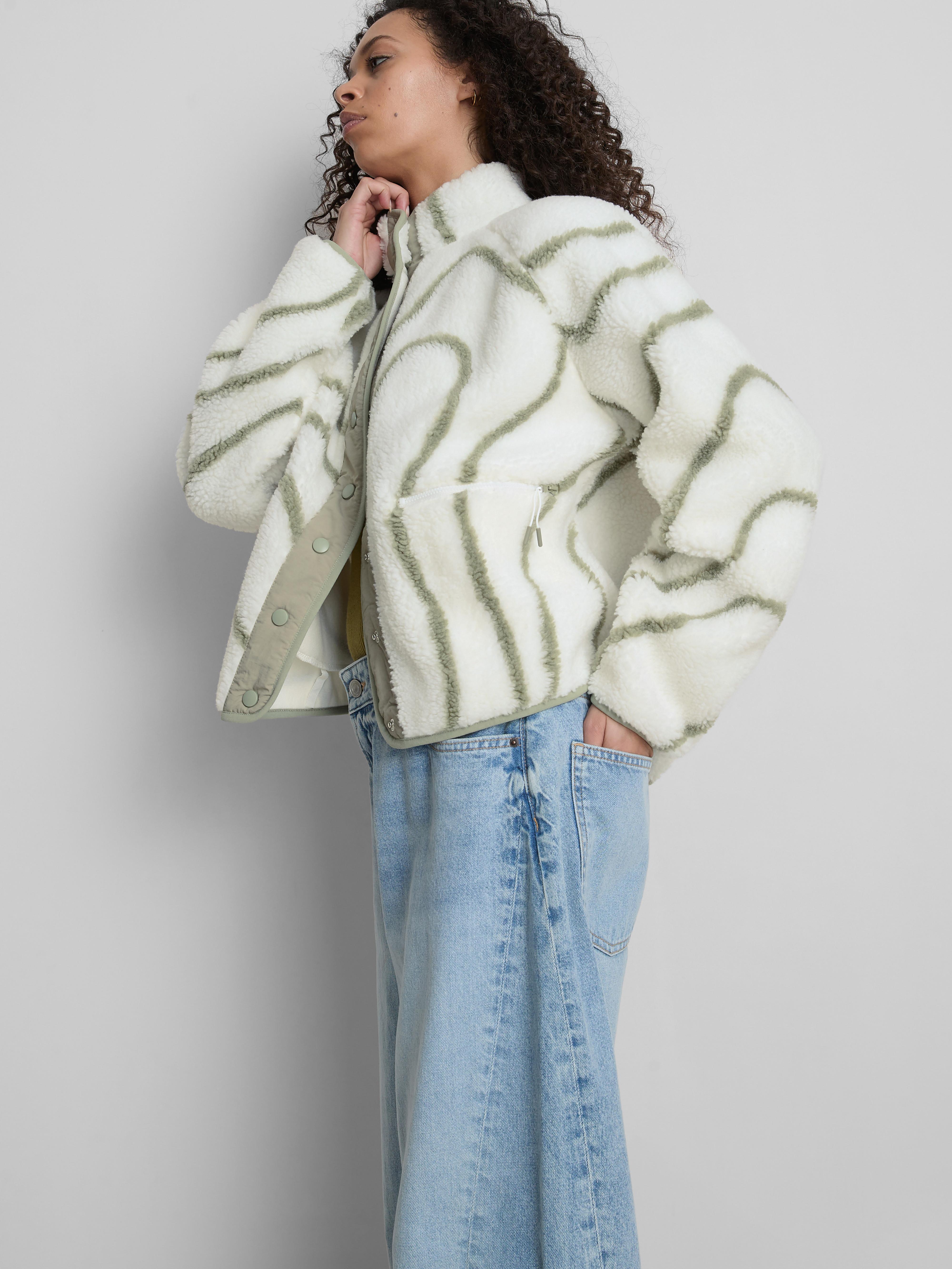 Printed Snap Button Borg Fleece