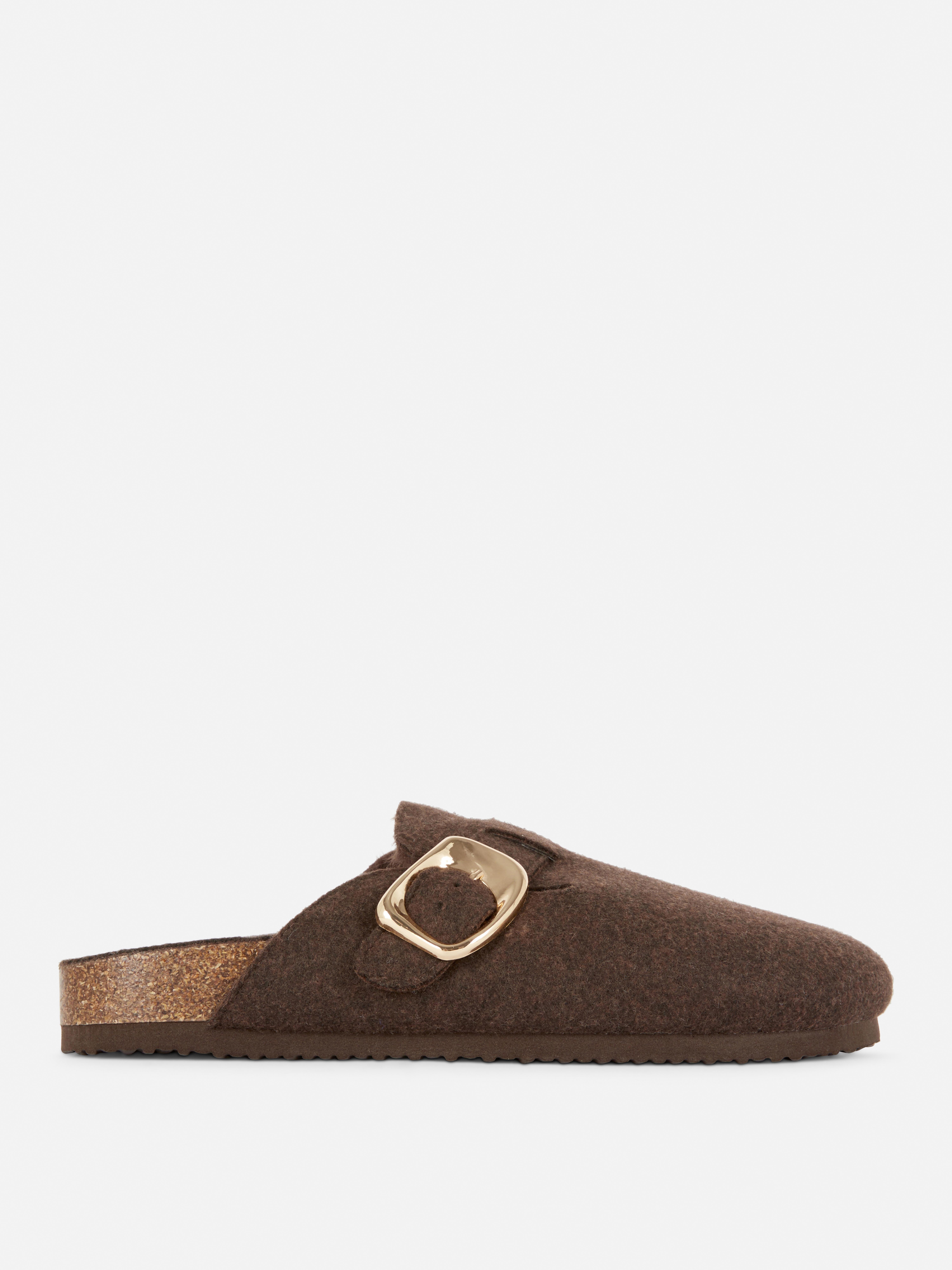 Felt-Lined Clog Mules