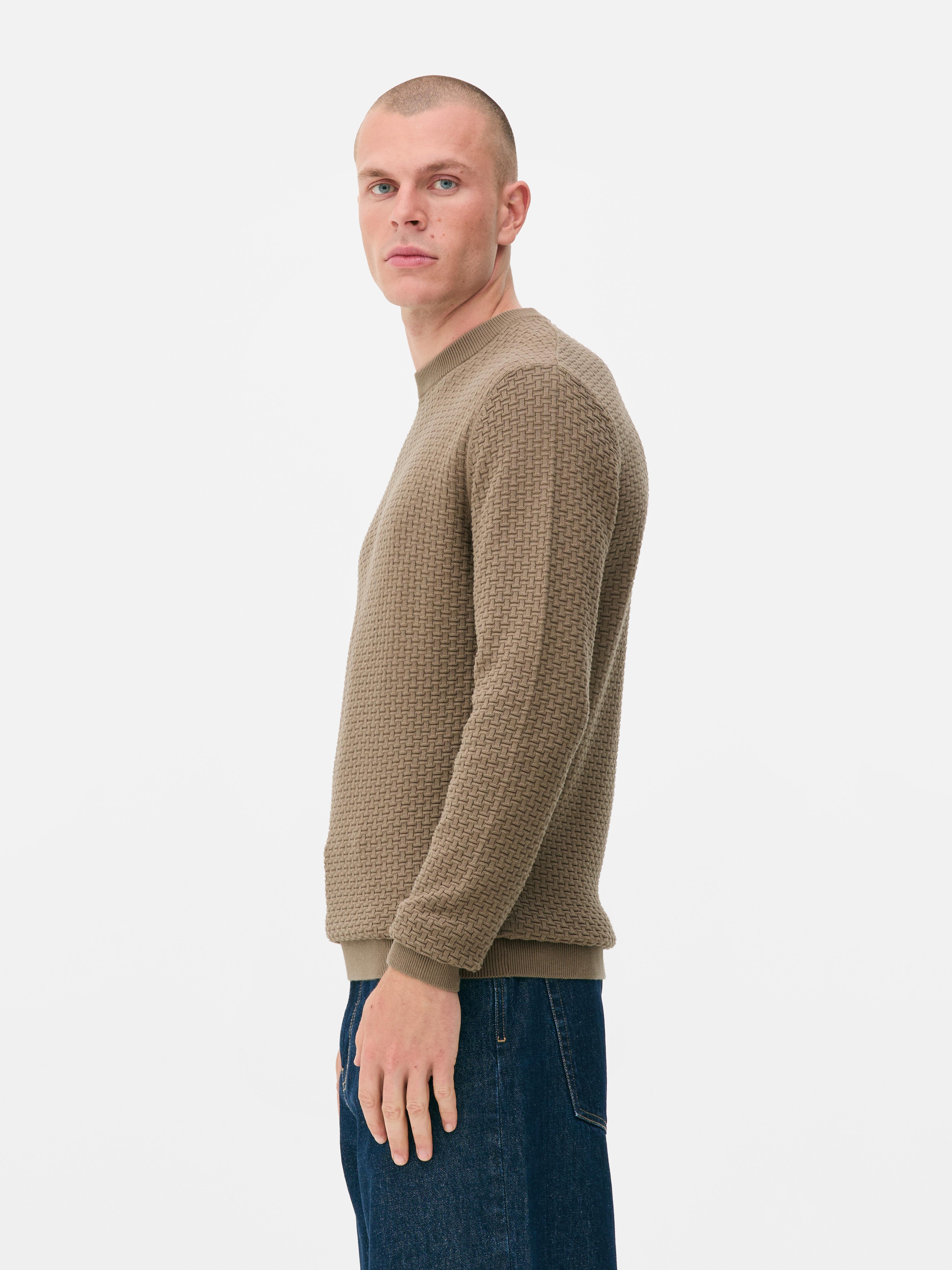 Textured Crew Neck Sweater