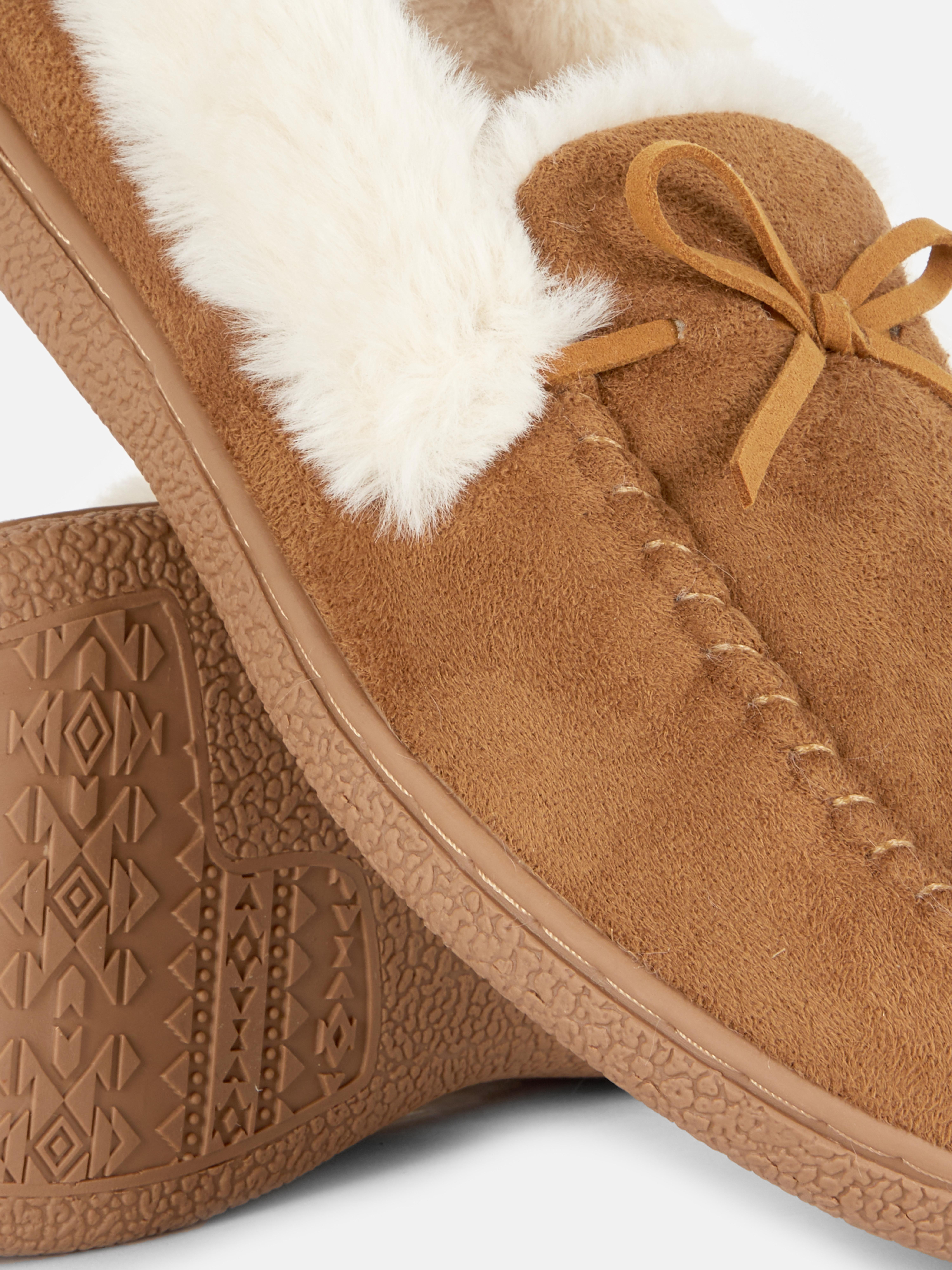 Faux Fur Apron Moccasin