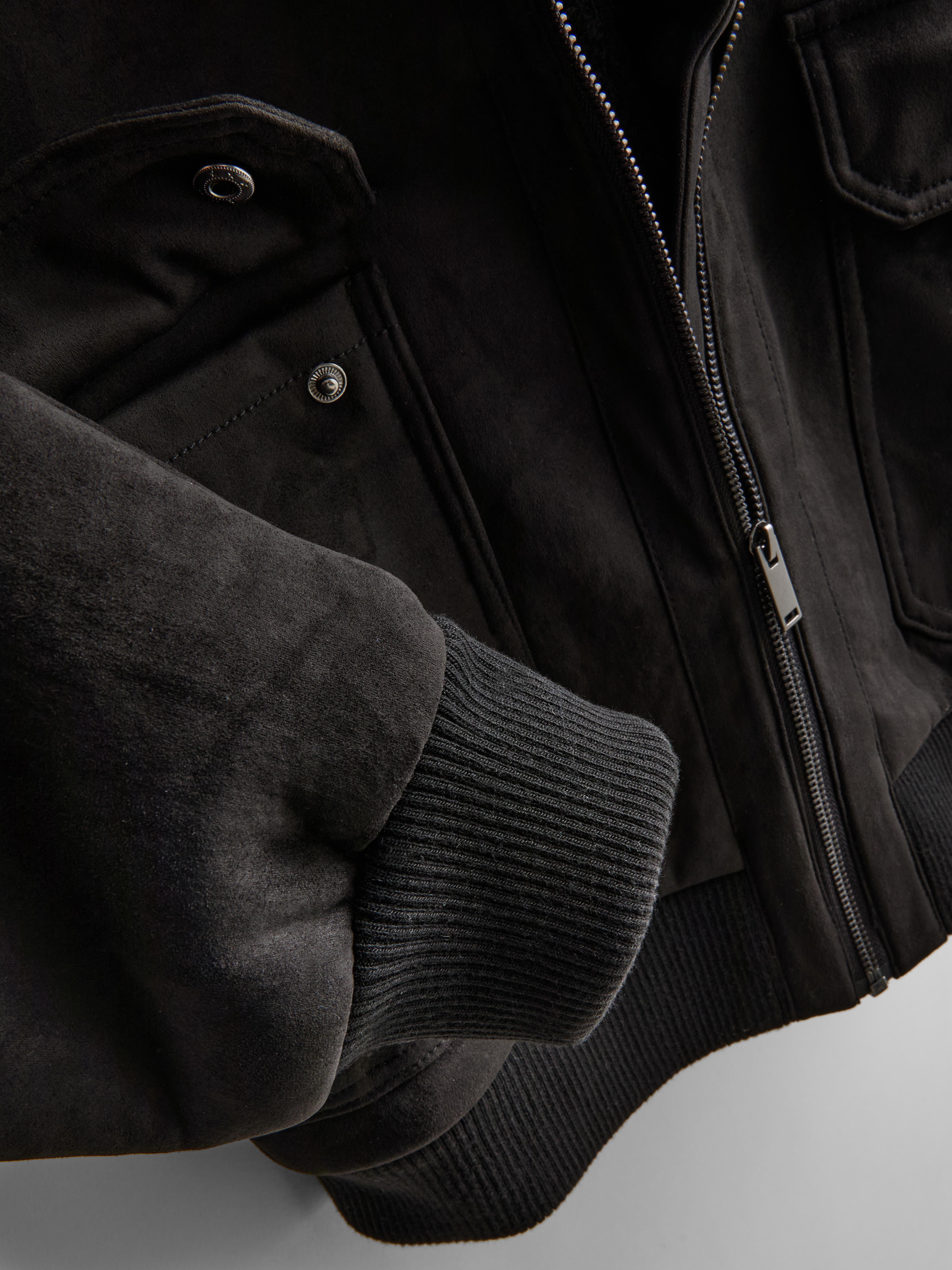 Faux Suede Zip-Up Jacket