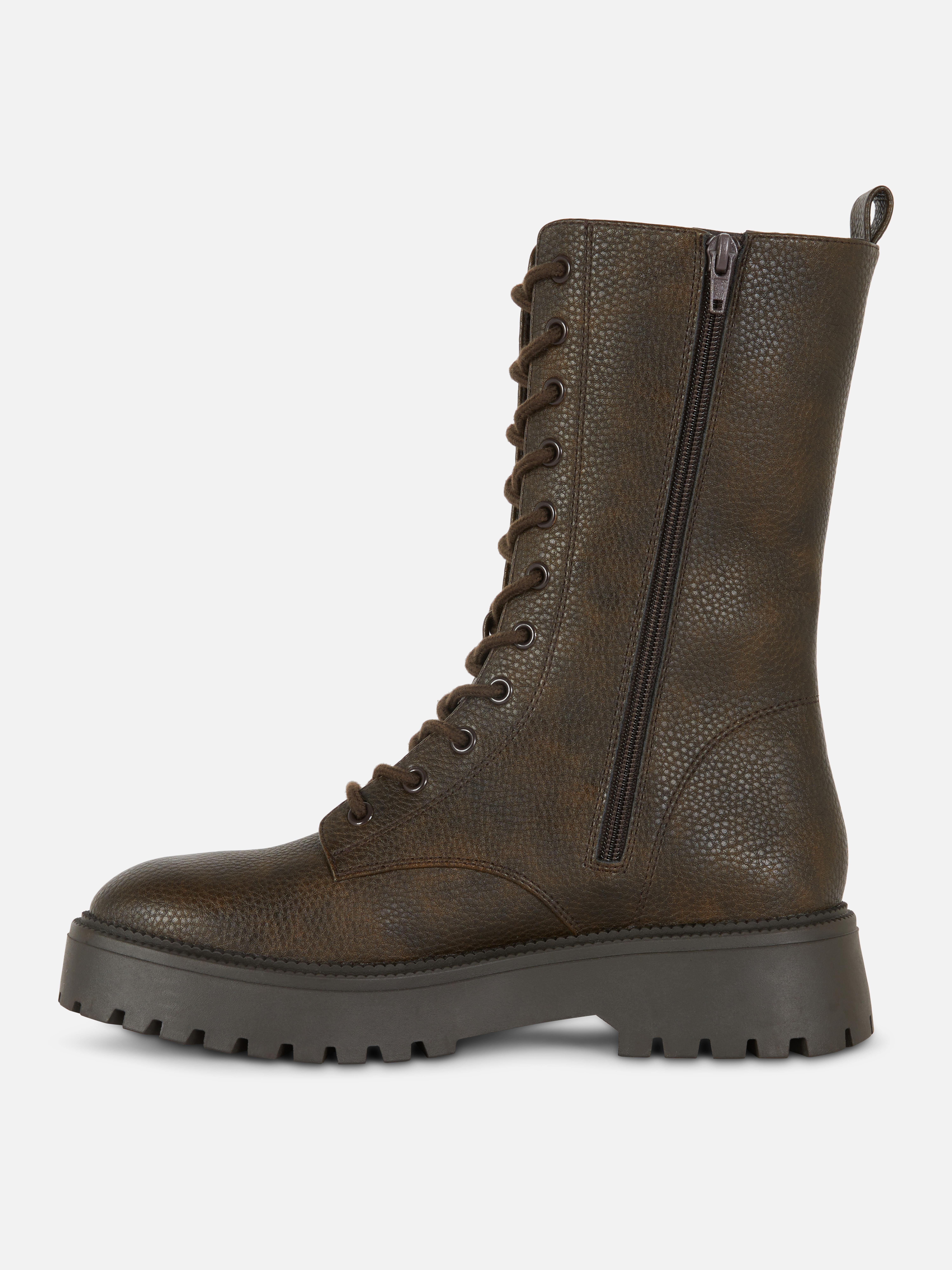 High Leg Lace Up Boots