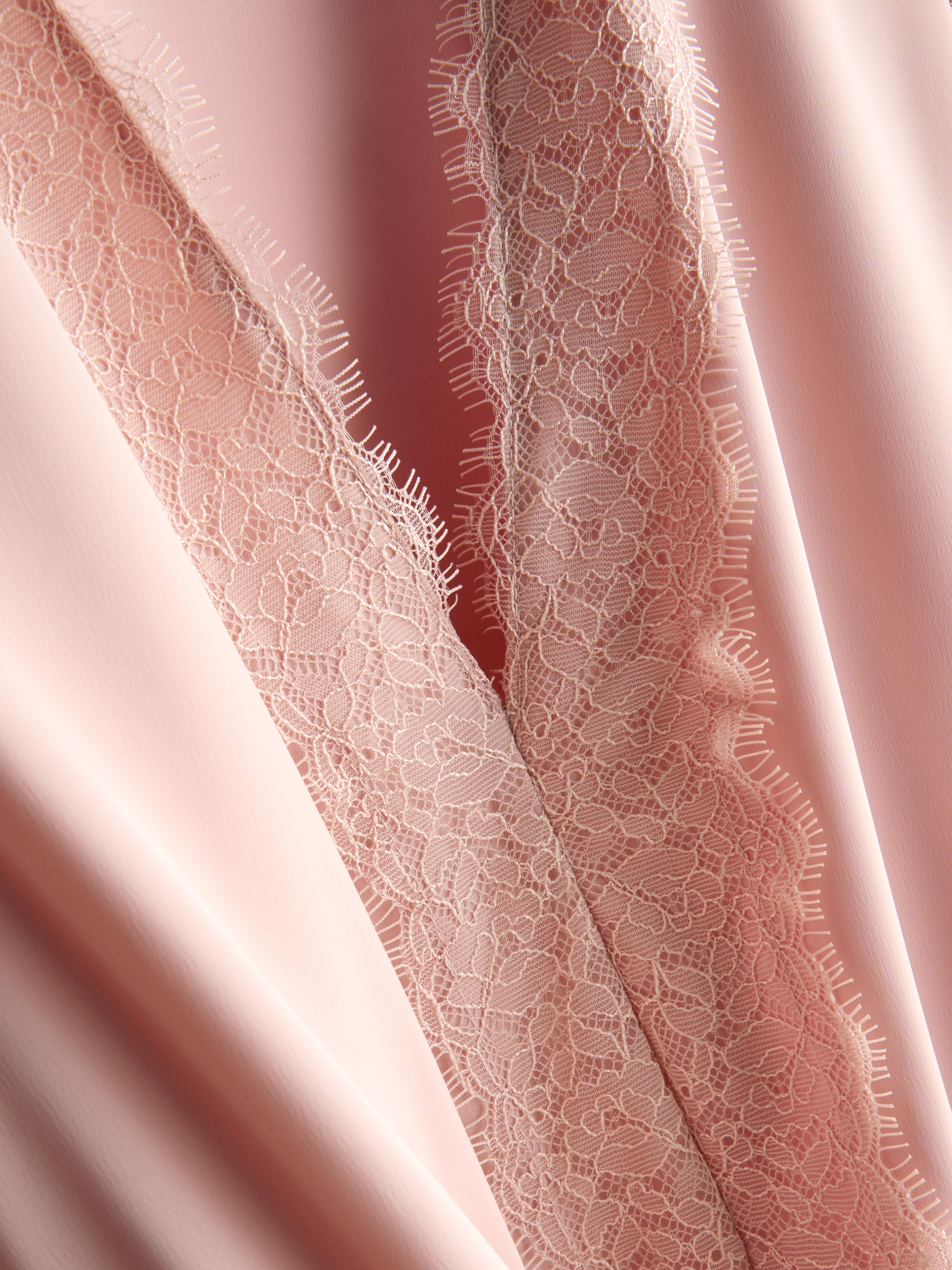 Satin Lace Insert Blouse