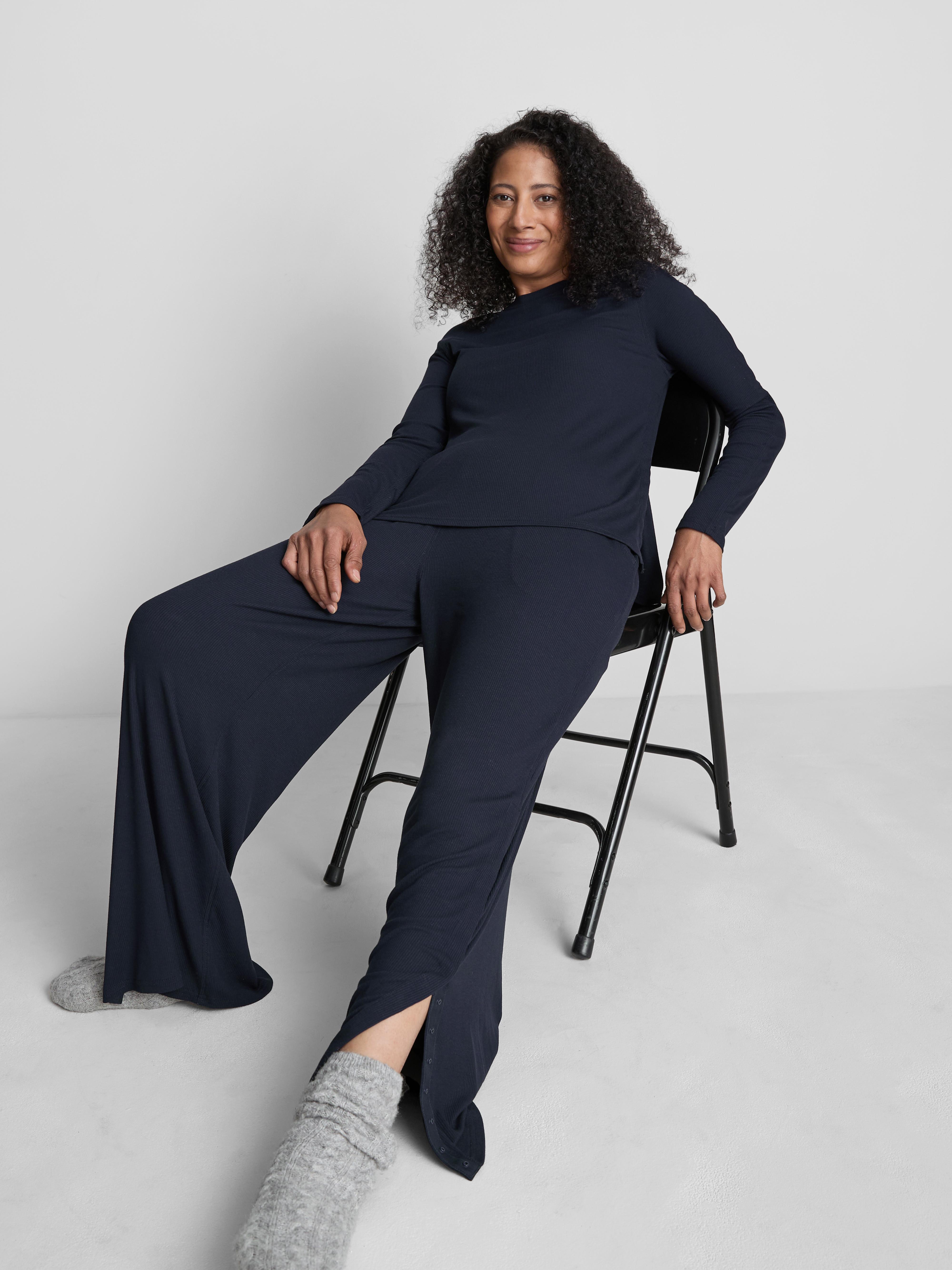 Adaptive Ribbed Long Sleeve Pajama Top