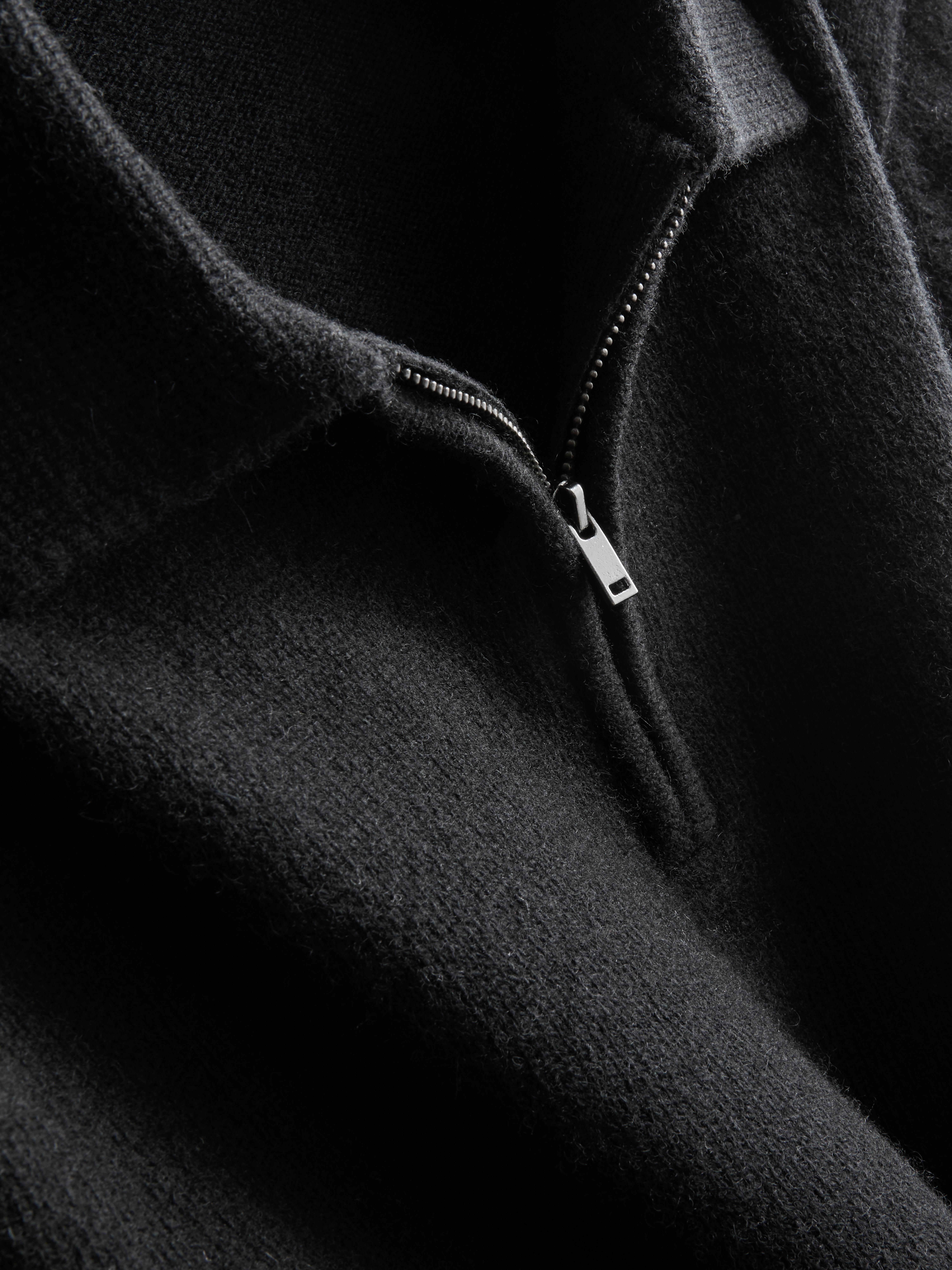 Wool Rich Quarter Zip Polo Sweater