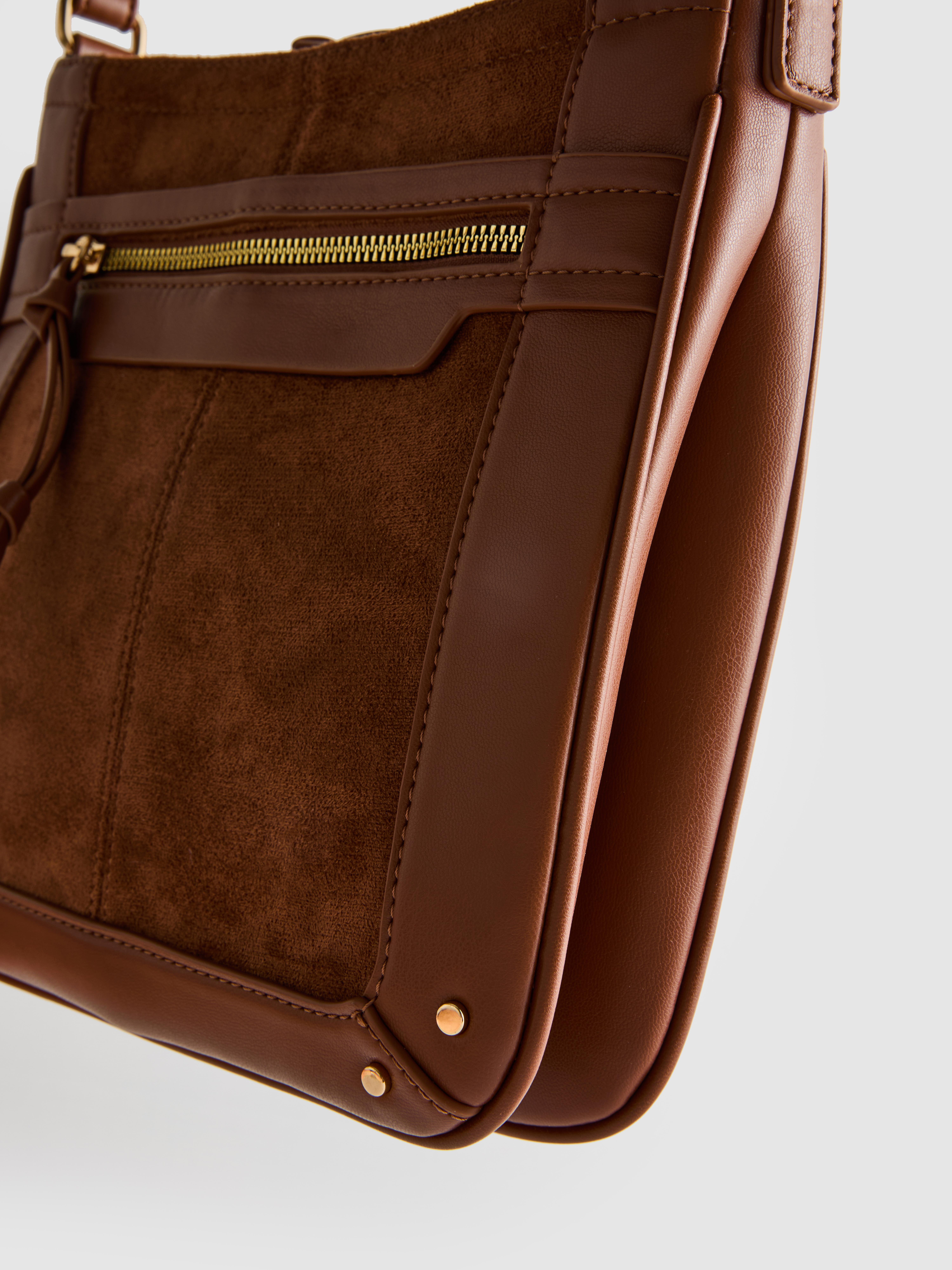 Suede Saddle Messenger Bag