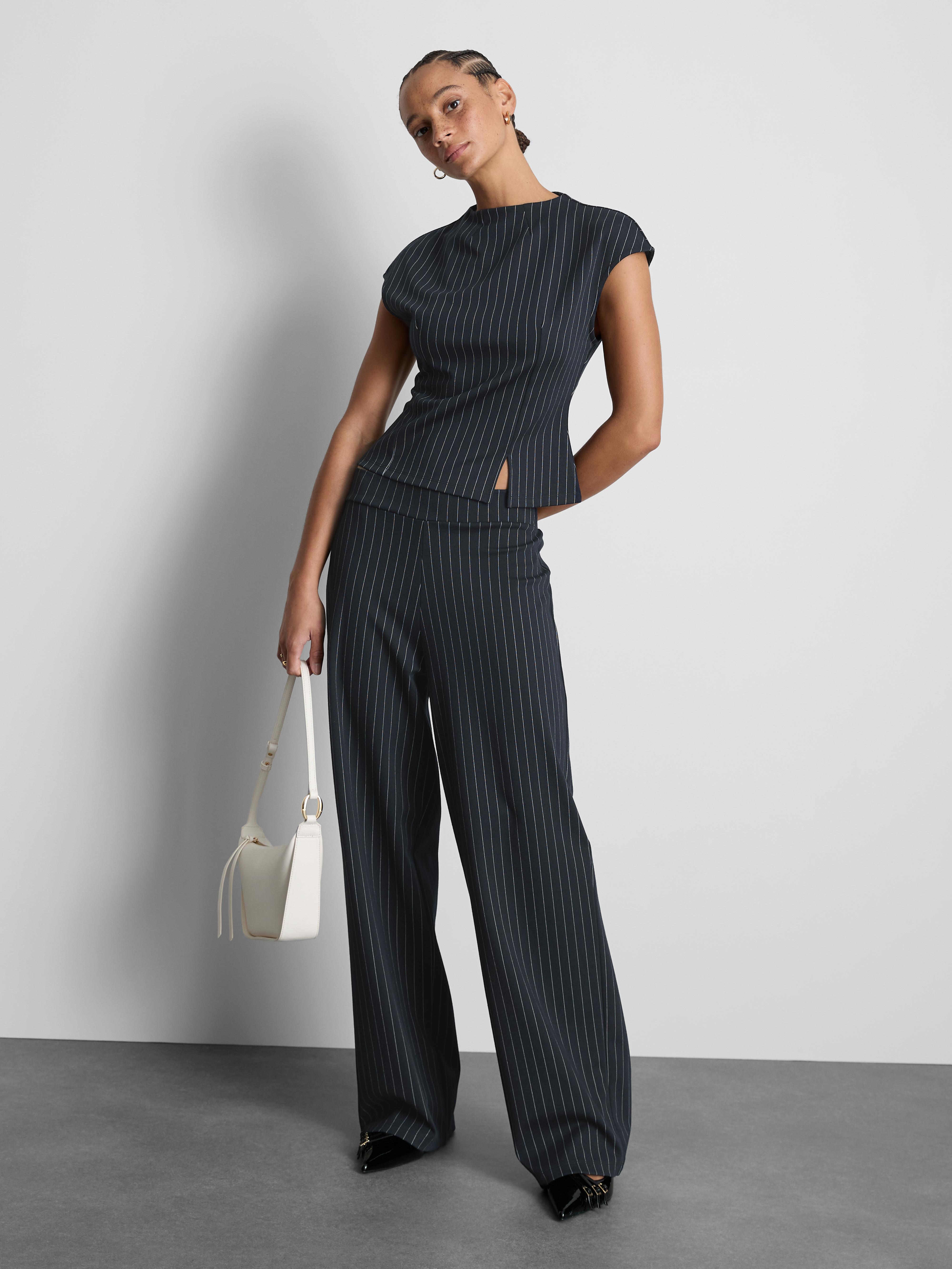 Cropped Pinstripe Blouse